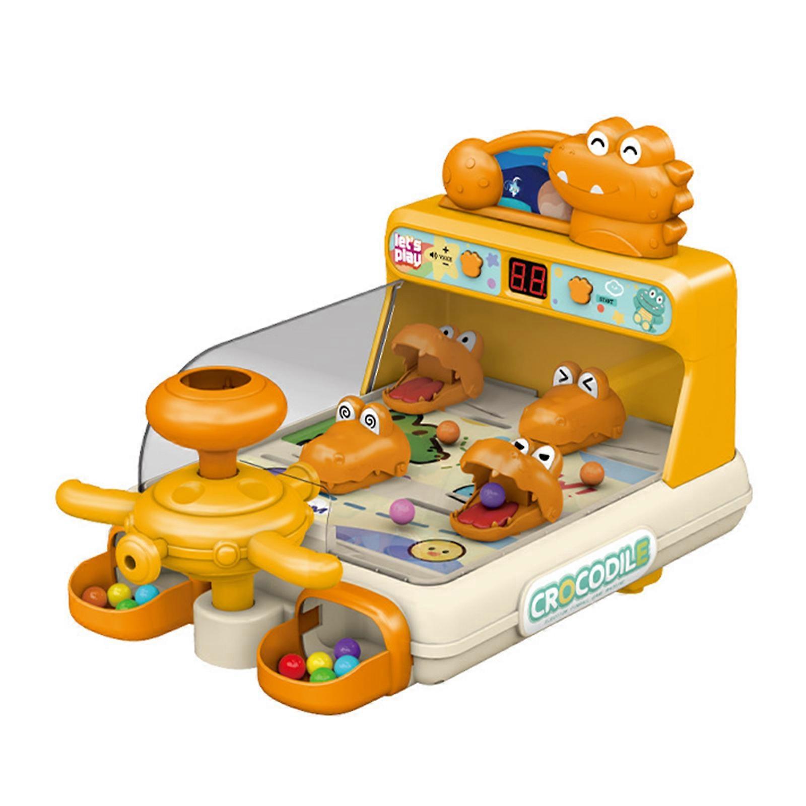 Interactive Electric Dinosaur Pinballs Machine Board Game Toy For Children Fun Skill Building Toy With Sound Effects  Yellow