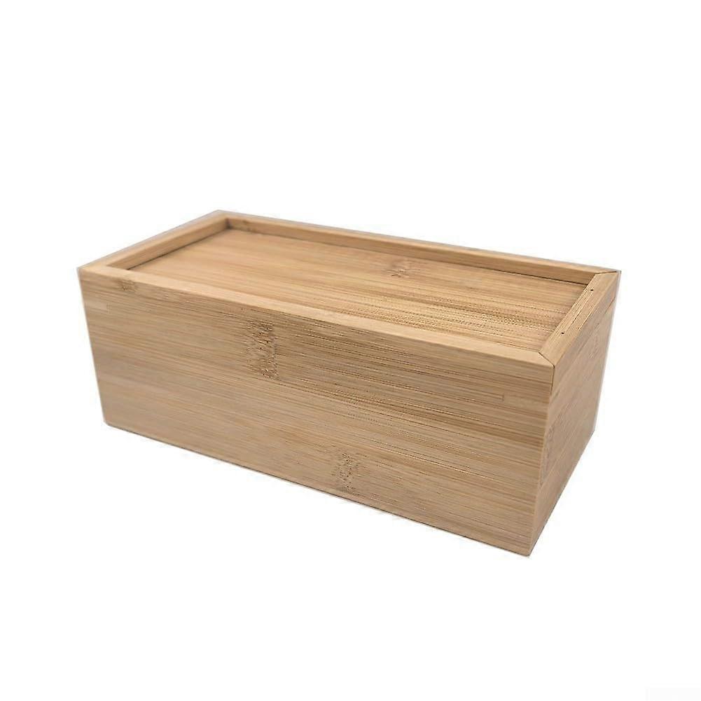 Wooden Storage Box with Lid for Cosmetics, Keepsakes and Crafts, Light Wood Finish, Small