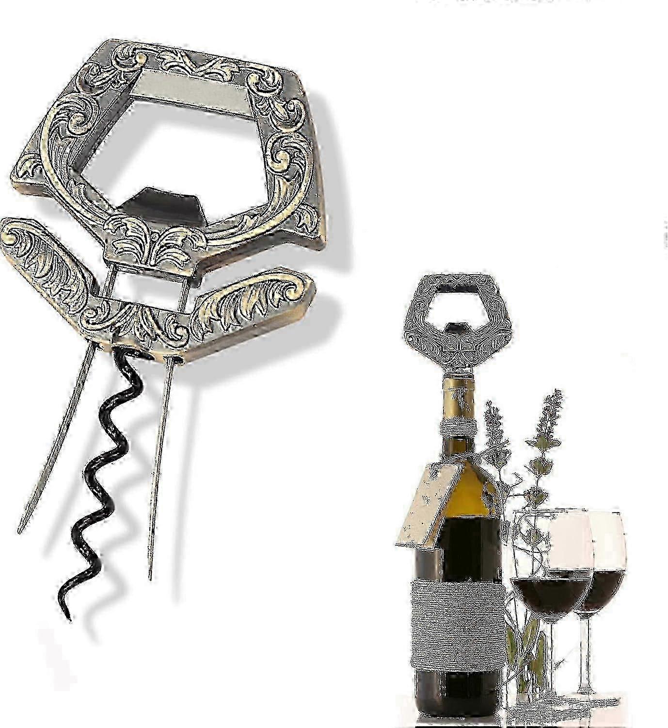 3 in 1 Ah So Two Prong Wine Opener & Cork Remover for Older & Fragile Corks - Easy Uncorking for Connoisseurs