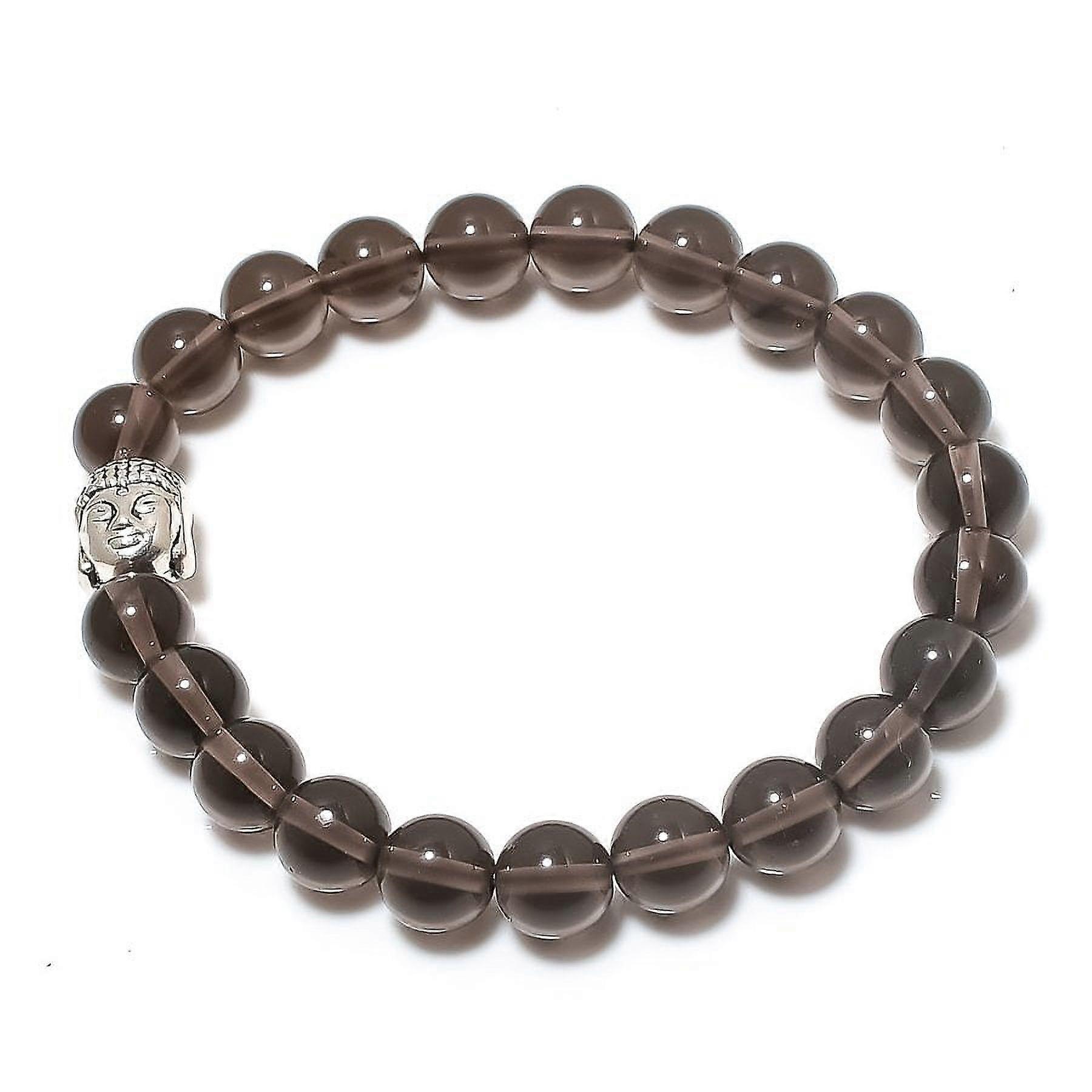 Manchette ajustable faite main en topaze fumée naturelle