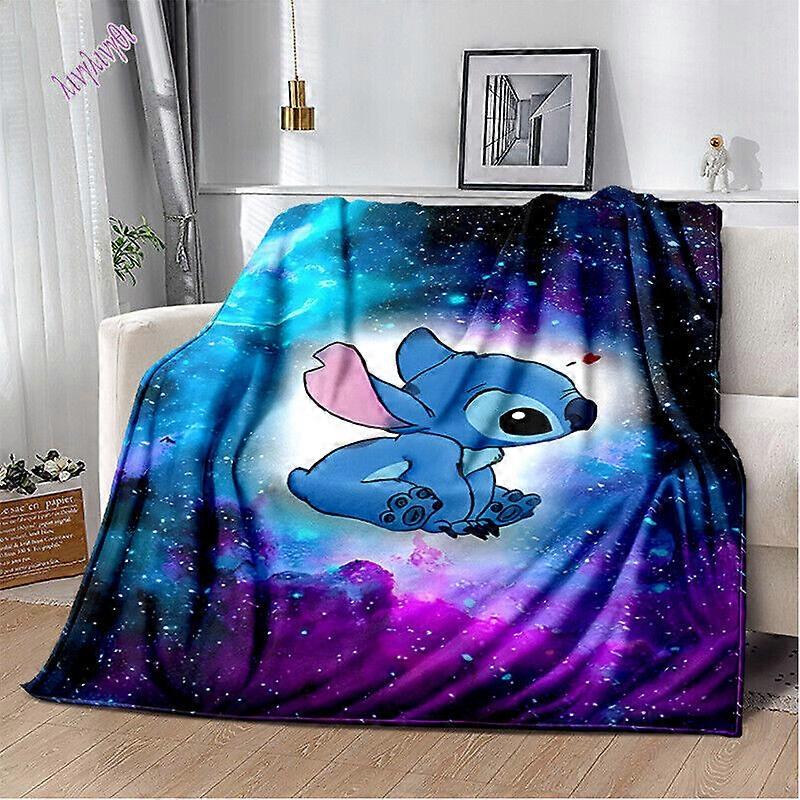 Lilo Stitch fleece tæppe seng sofa varmt superblødt tæppe flannel gave