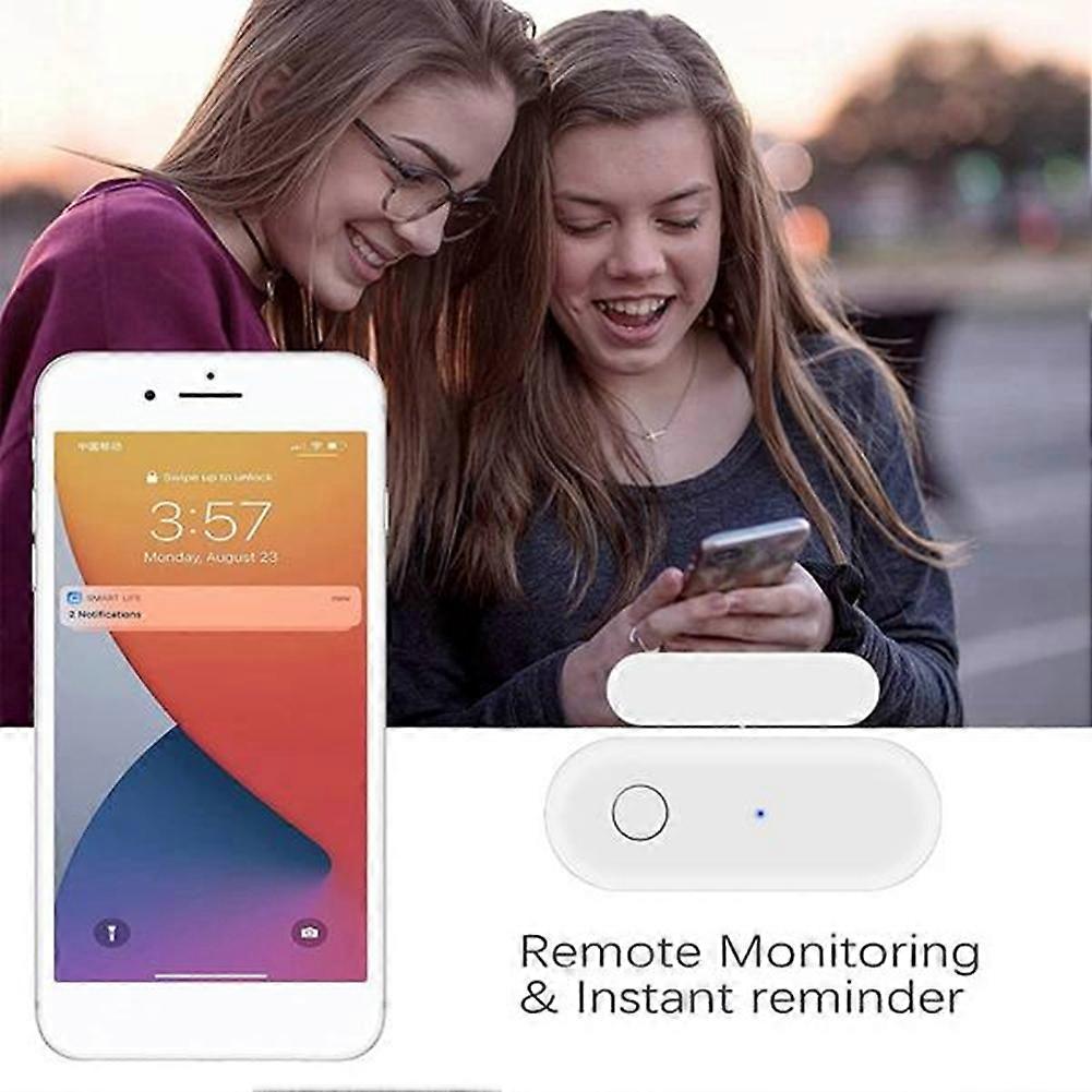 Smart Door Sensor - WiFi Wireless Window Sensor Real-Time Message Notification Compatible with Alexa Google Assistant