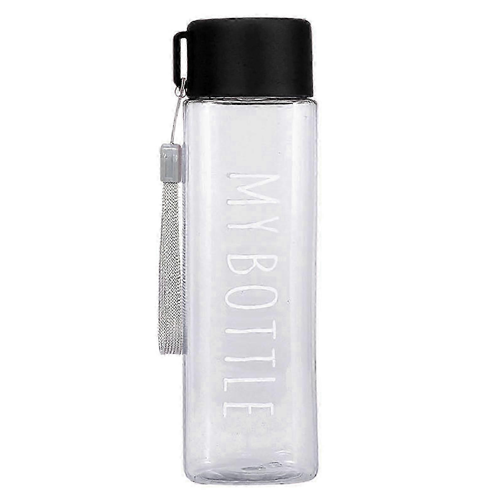w 500ml Sports Bottle Large Capacity Fall Resistant Portable Square Water Mug with Handle for Camping