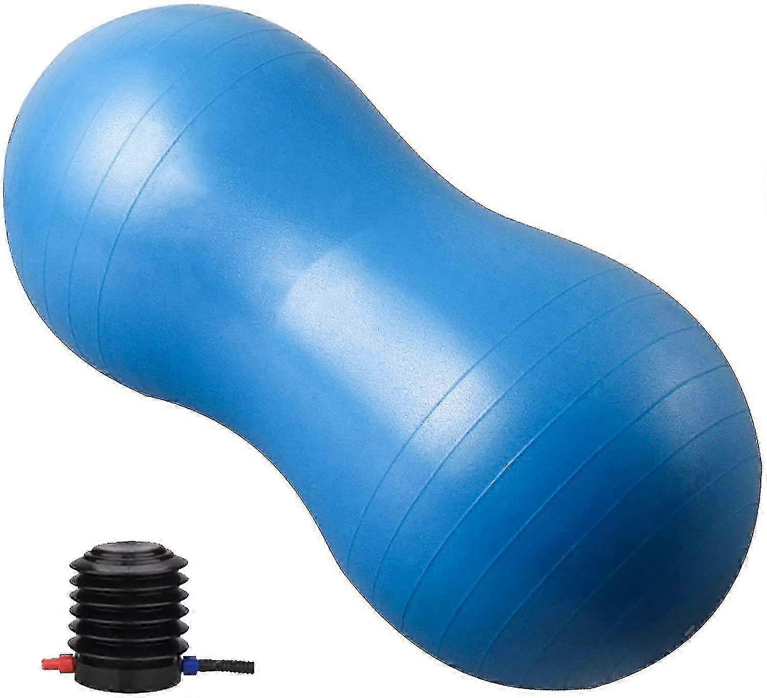 Peanut Exercise Ball for Strength Training & Birthing - Anti Burst with Pump