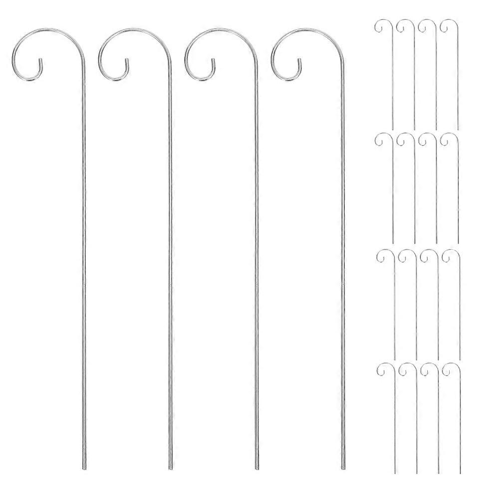 Silver Garden Hook with Plant Label Functionality for Home Use, Sturdy Iron Design, Easy Installation, 30pcs
