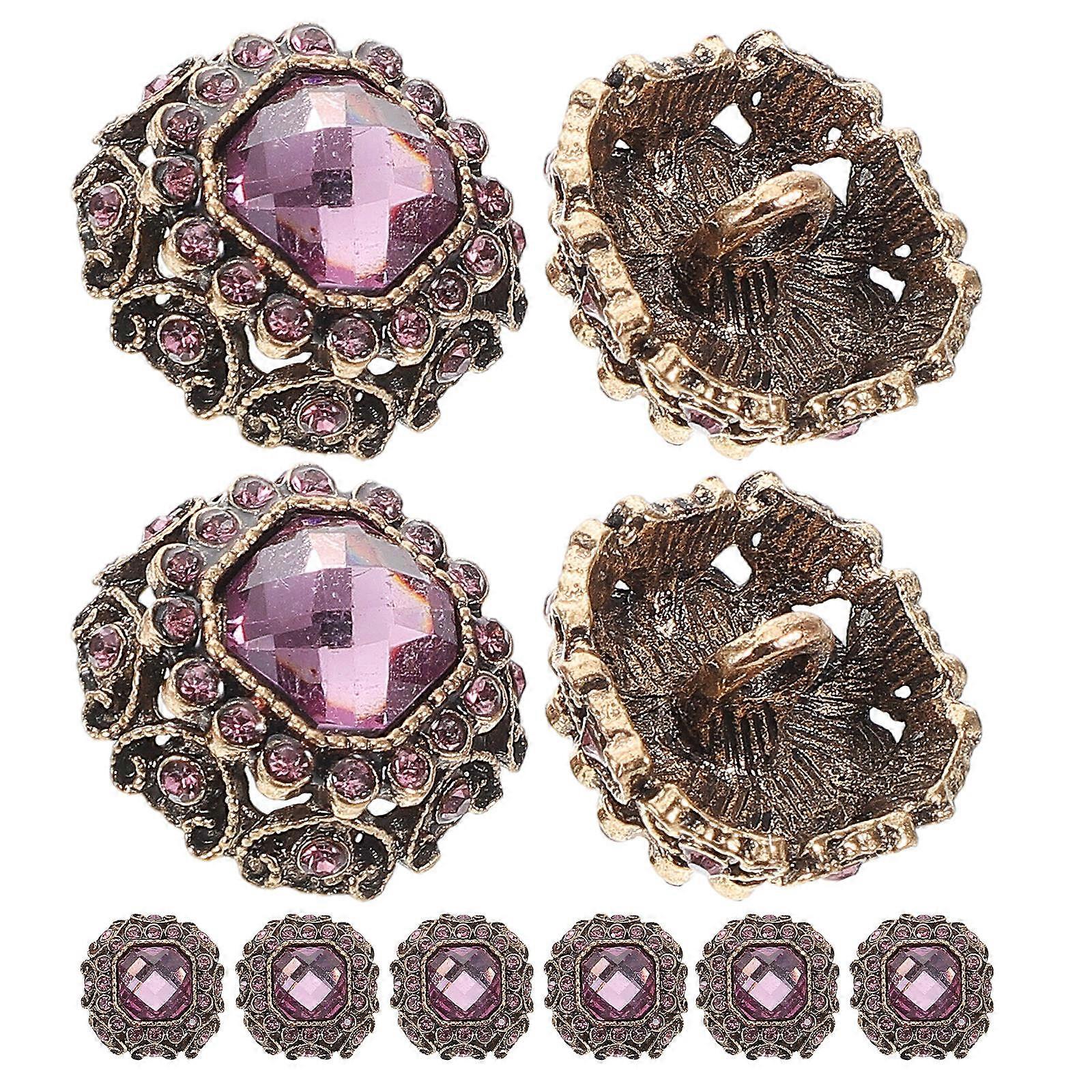 Decorative Rhinestone Buttons for Sewing 10Pcs Metal Fancy Coat Buttons