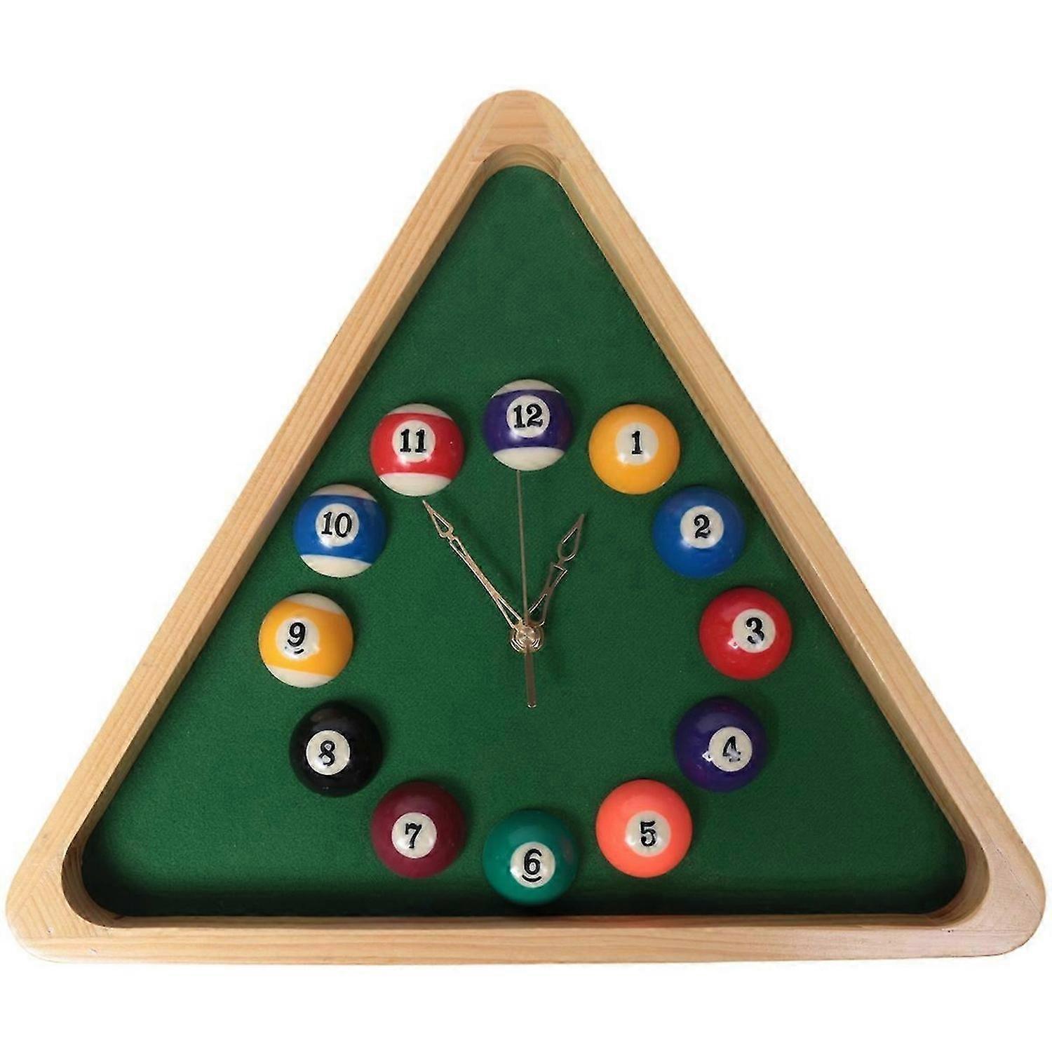13 Inch Billiard Quartz Clock with Solid Wood Frame Wall Clock