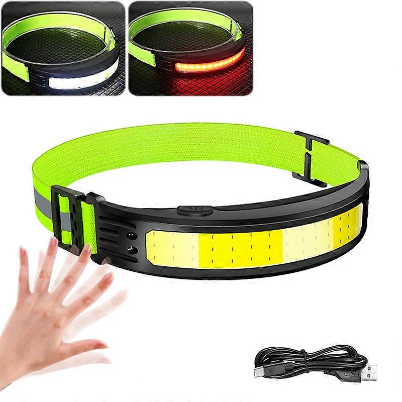 COB 180�� Floodlight LED Headlamp FlashlightFlashlight 3 Modes Built-in USB Rechargeable Battery Head Lamp Hiking Camping Lamp