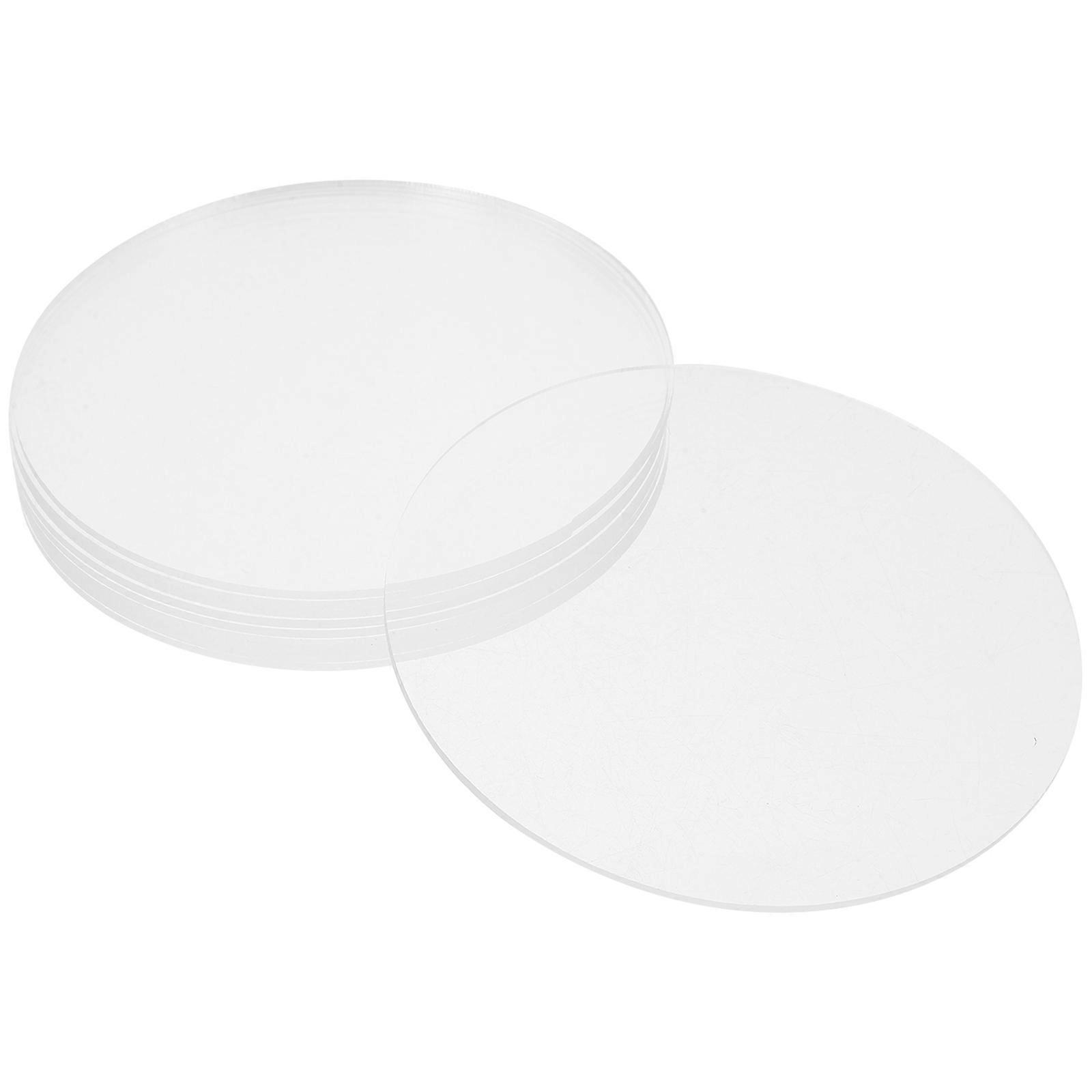 Transparent Acrylic Round Disc Handmade Gasket for Craft Projects 10Pcs