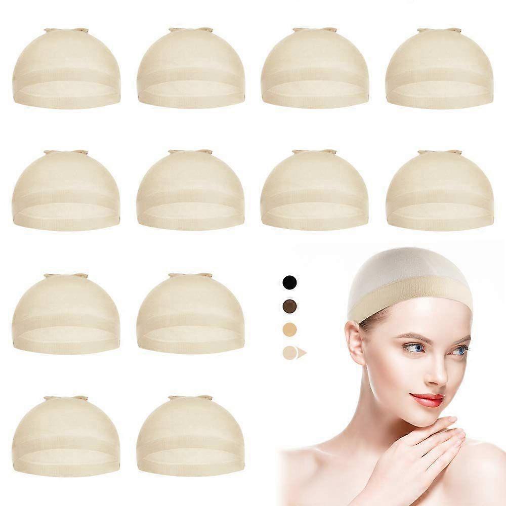 Nude Wig Caps, Nylon Stocking Wig Caps, 12 Pack