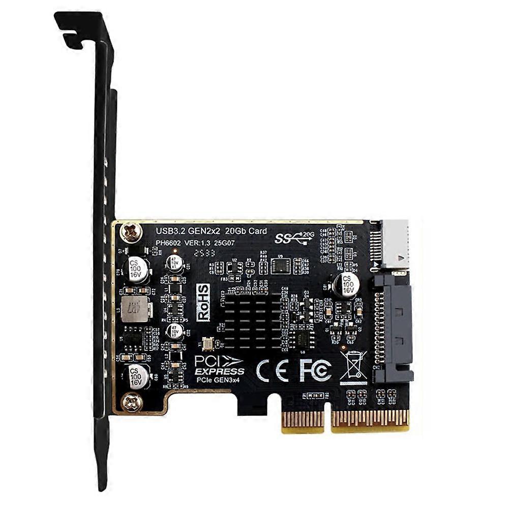 PCI-E to TYPE-E Expansion Card PCIE X4 to TYPE-E USB 3.2 20Gbps Expansion Card for Type C Front Panel Mount Adapter