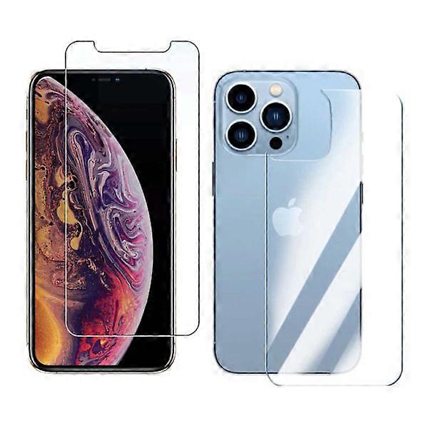 2-Pack compatible with iPhone 11 Pro Max Screen Protector + Back Protector Transparent