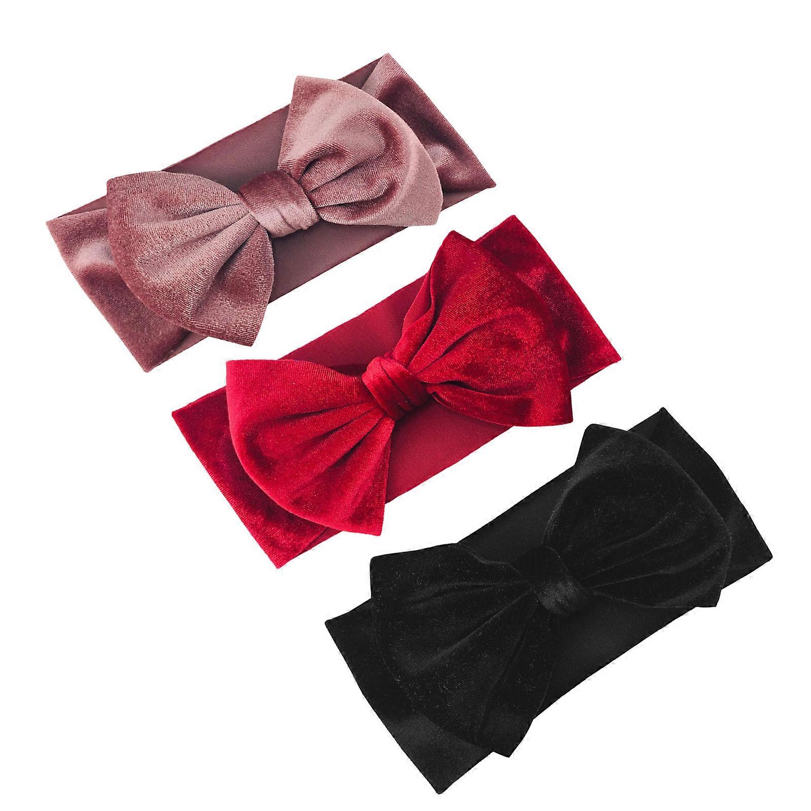Conjunto de 3 faixas de cabelo para bebês, com laço, macias e elásticas, ideais para recém-nascidos. Acessórios de cabelo infantis, como turbantes, em diversas cores.