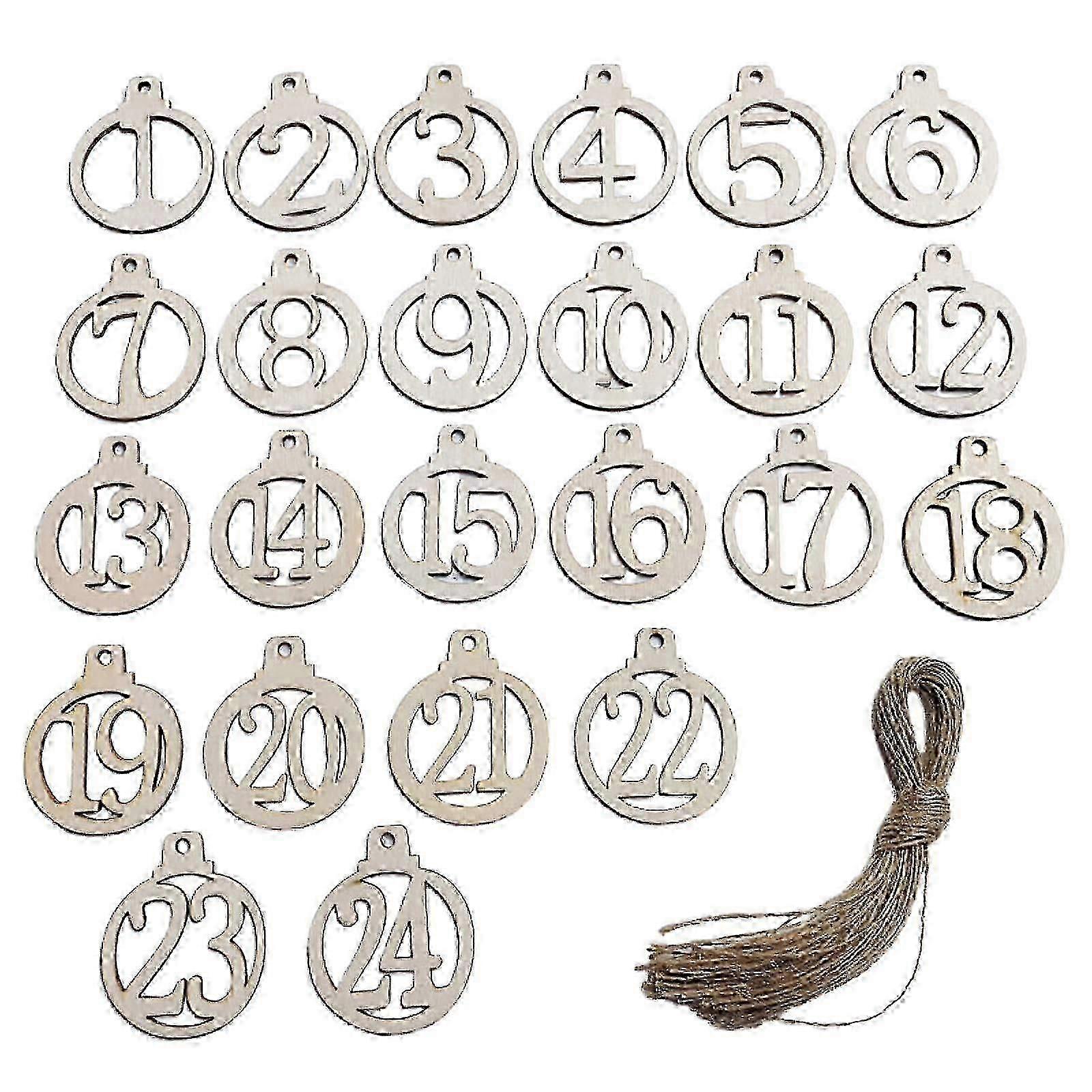 Advent Calendar Numbers Gift Tags Party Countdown Tags Christmas Decoration