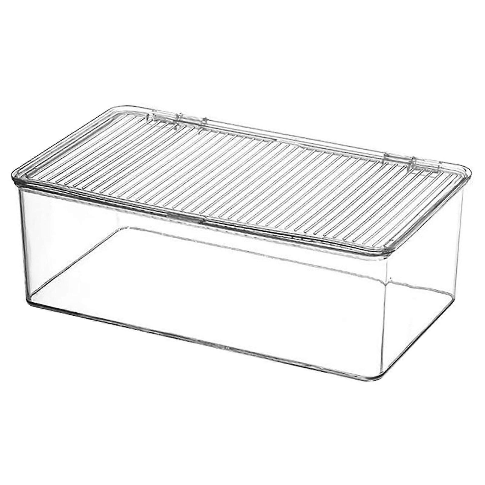 Pnellth Cosmetic Storage Box Light Luxury Acrylic with Dustproof Lid Easy Access Good Sealing Multi-purpose Storage Container
