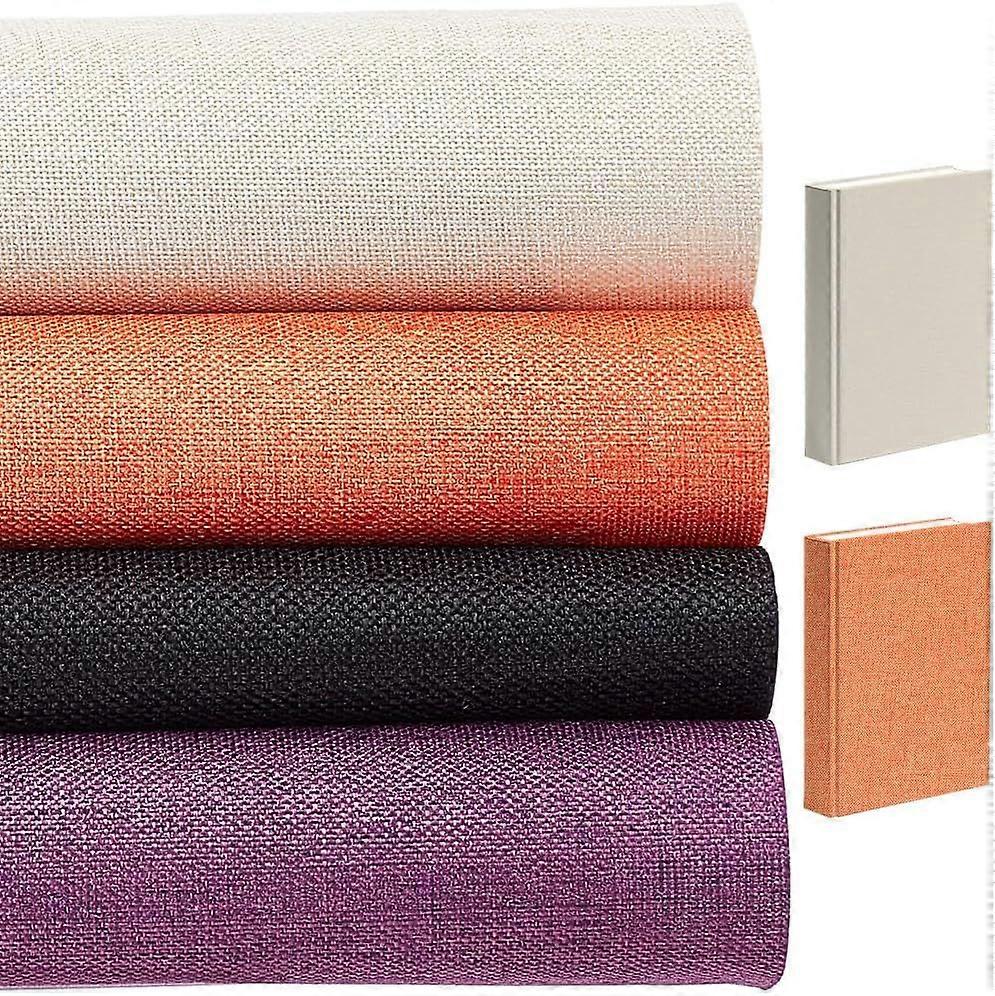 8Pcs 4 Colors 13.7x11.8In Book Cloth Line Fabric Surface Paper Backed Bookcover Notebook Wraps Books Covers for A5-A8 Books Binding Fabric Scrapbook D
