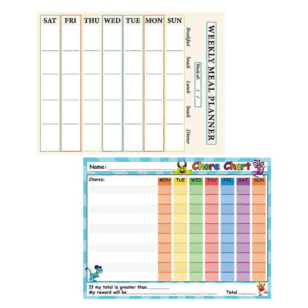Dry Erase Behavior Chart Kids Reward Whiteboard for Classroom Use 2Pcs