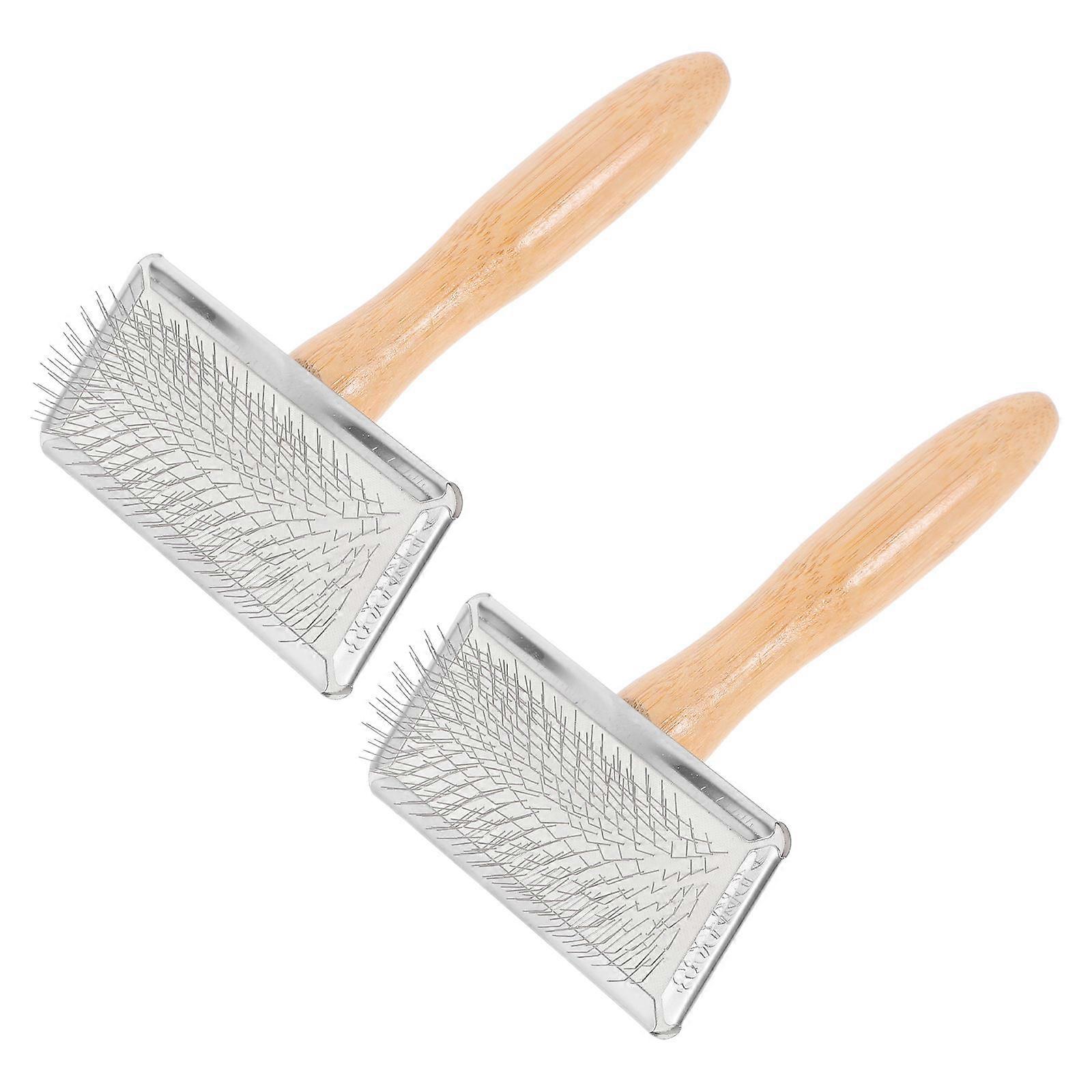 Wooden Handle Felting Brush Needle Felting Tool for Craft Projects 2Pcs