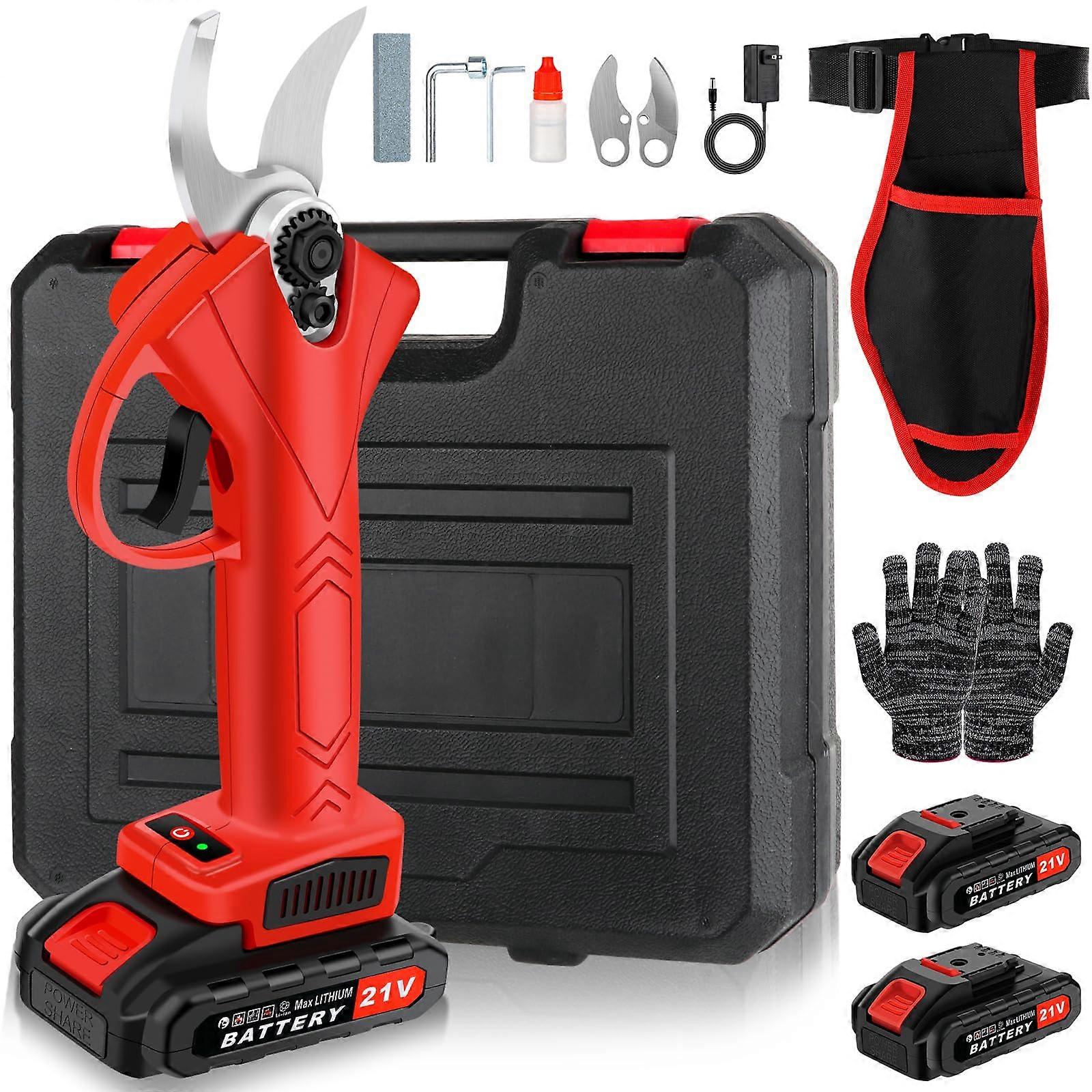 Electric Pruning Shears Cordless with SK5 Blade, 30mm Cut, Brushless Motor, 2 Lithium Batteries