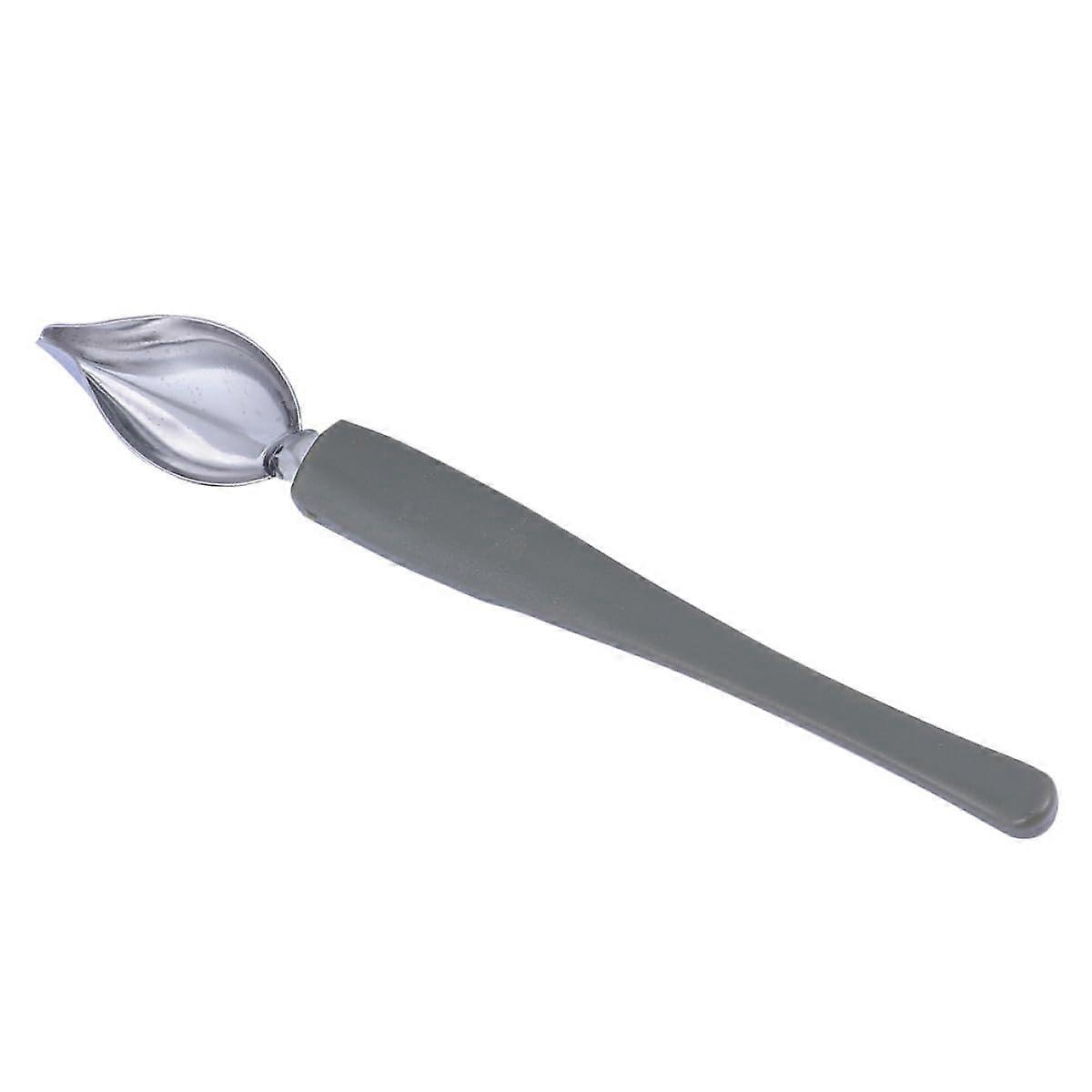 Stainless Steel Drizzle Spoon with Ergonomic Curved Handle for Precise Sauce Plating and Decorating