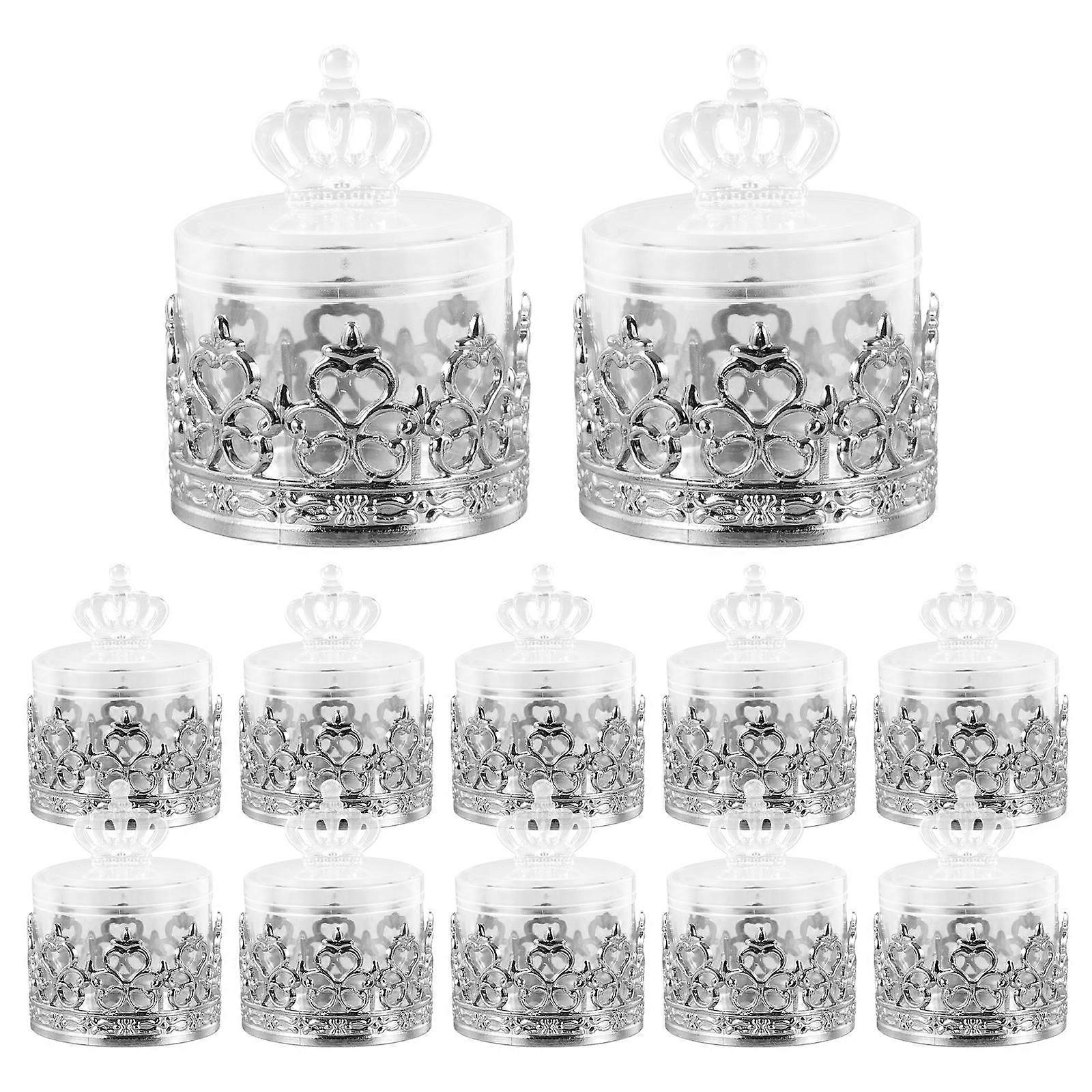 Silver Candy Boxes European Style for Storage Use 12Pcs Candy Container