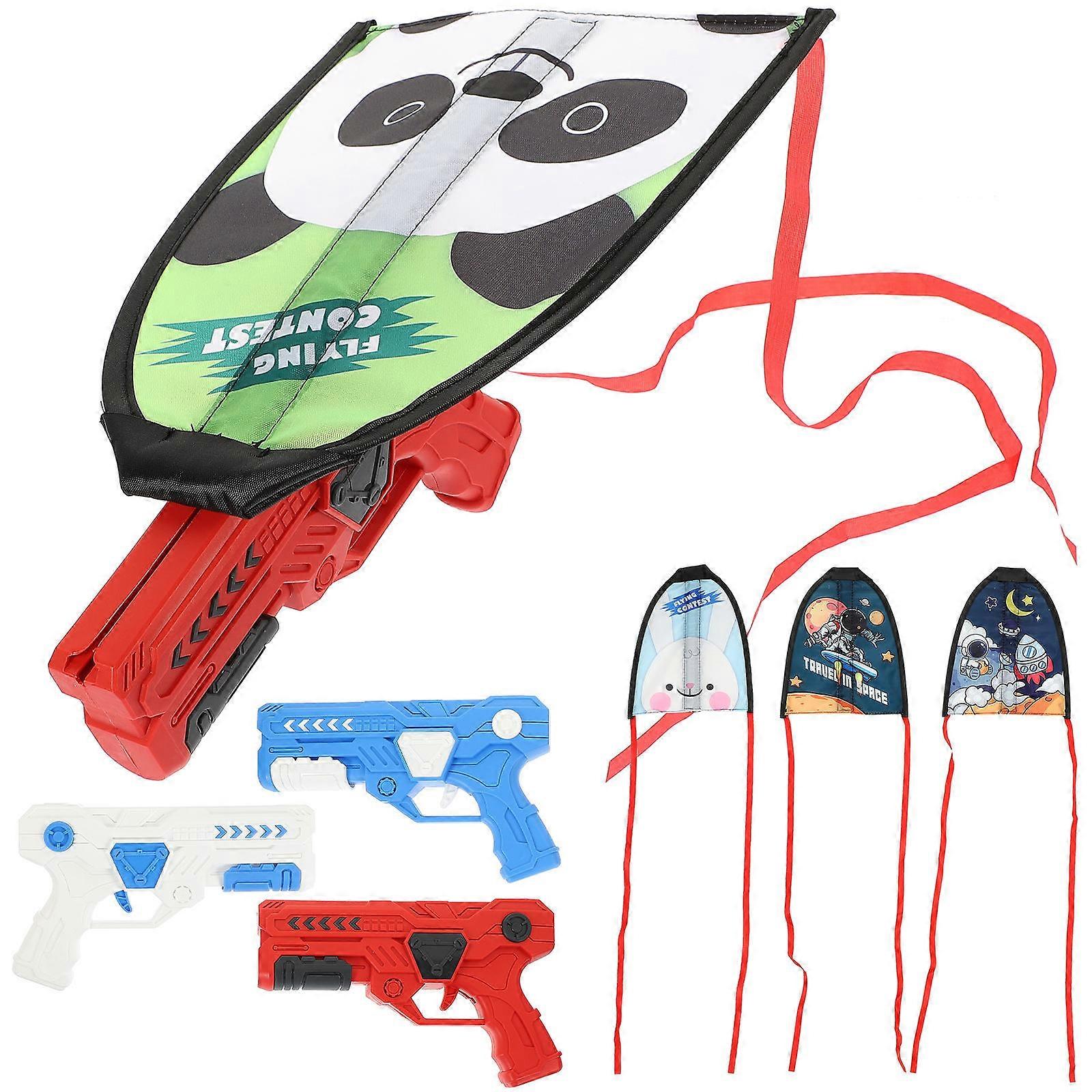 Wind Kite Toy Set for Kids Ejection Stringless Kite Launch Game 4Pcs