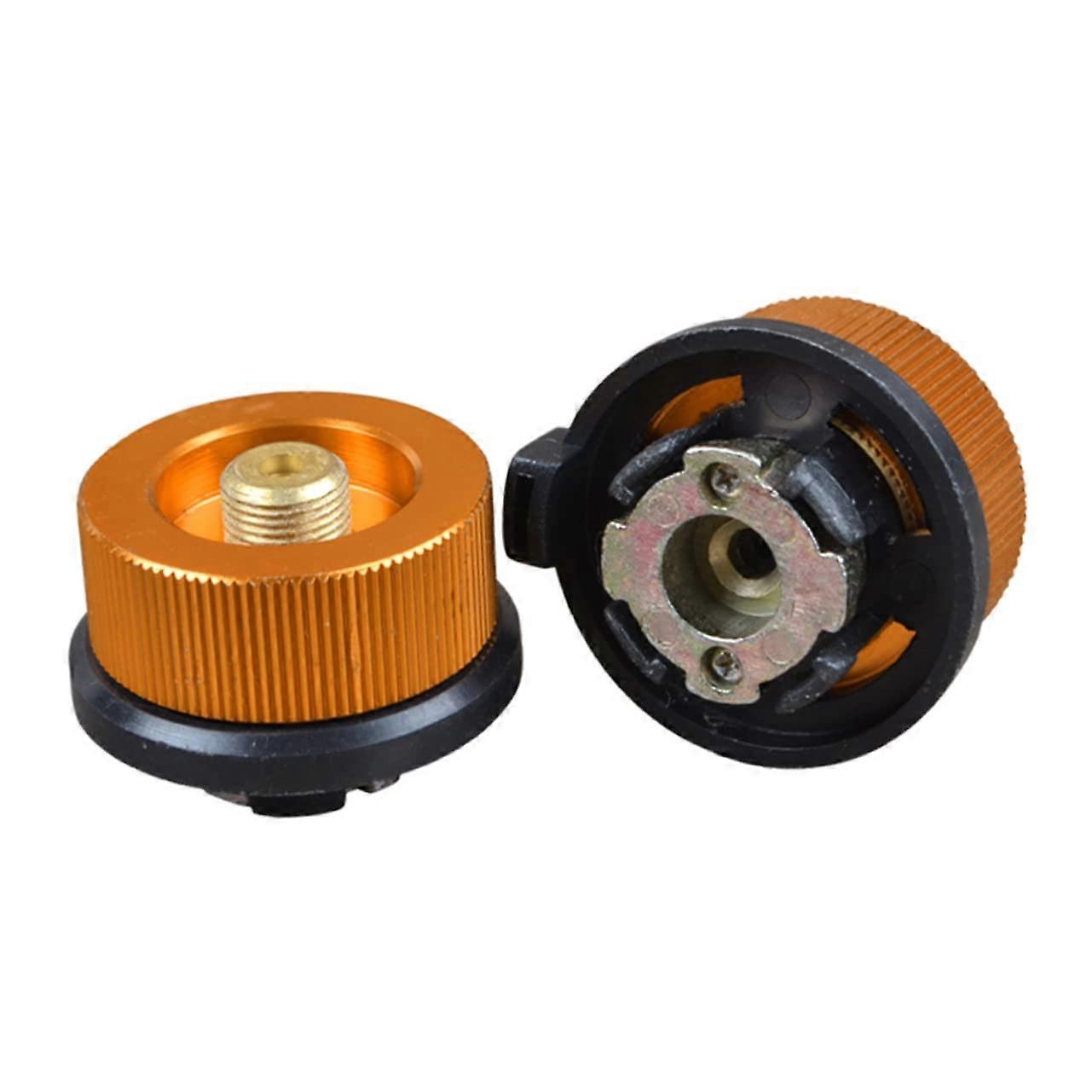 Camping Stove Gas Adapter with Auto Shutoff, Flat Tank to Propane Conversion Nozzle for BBQ