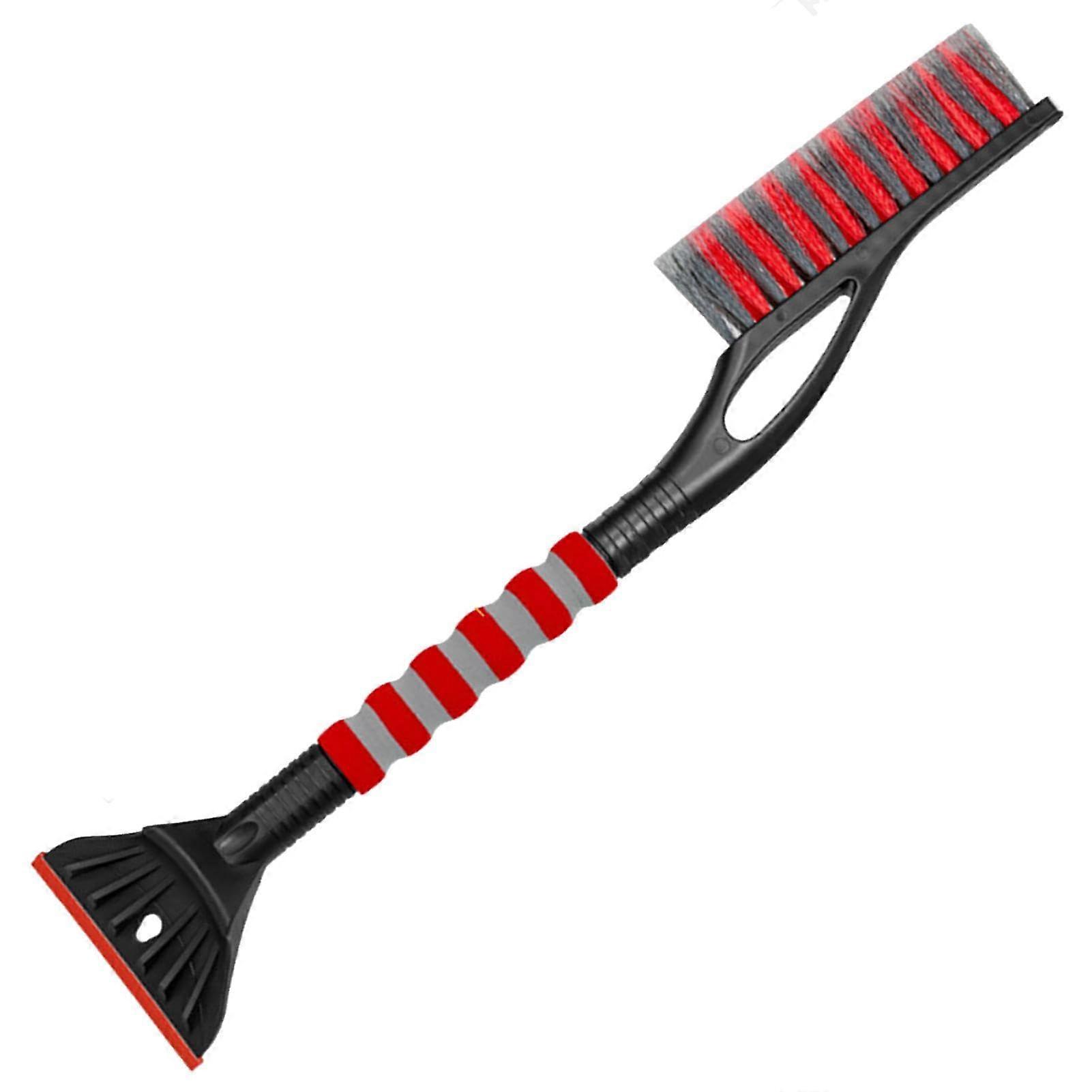 Car Snow Brush and Ice Scraper ScratchProof Bristles Winter Removal Tool for SUV Truck Red