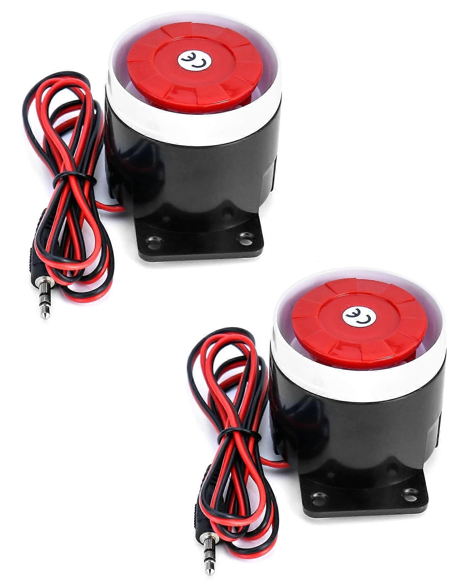 Electronic Buzzer Siren 2 Pack 12V Security Alarm Horn with Plug Connector for Home and Workshop