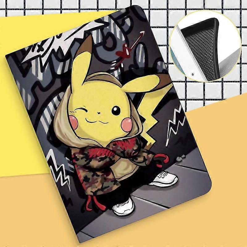 Capa elegante para iPad 2025 de 11 polegadas com estampa fofa do Pikachu em silicone.