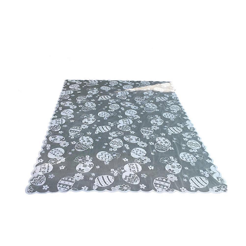 2Pcs Easter Egg Printed Tablecloth for Table Decoration Multi Color