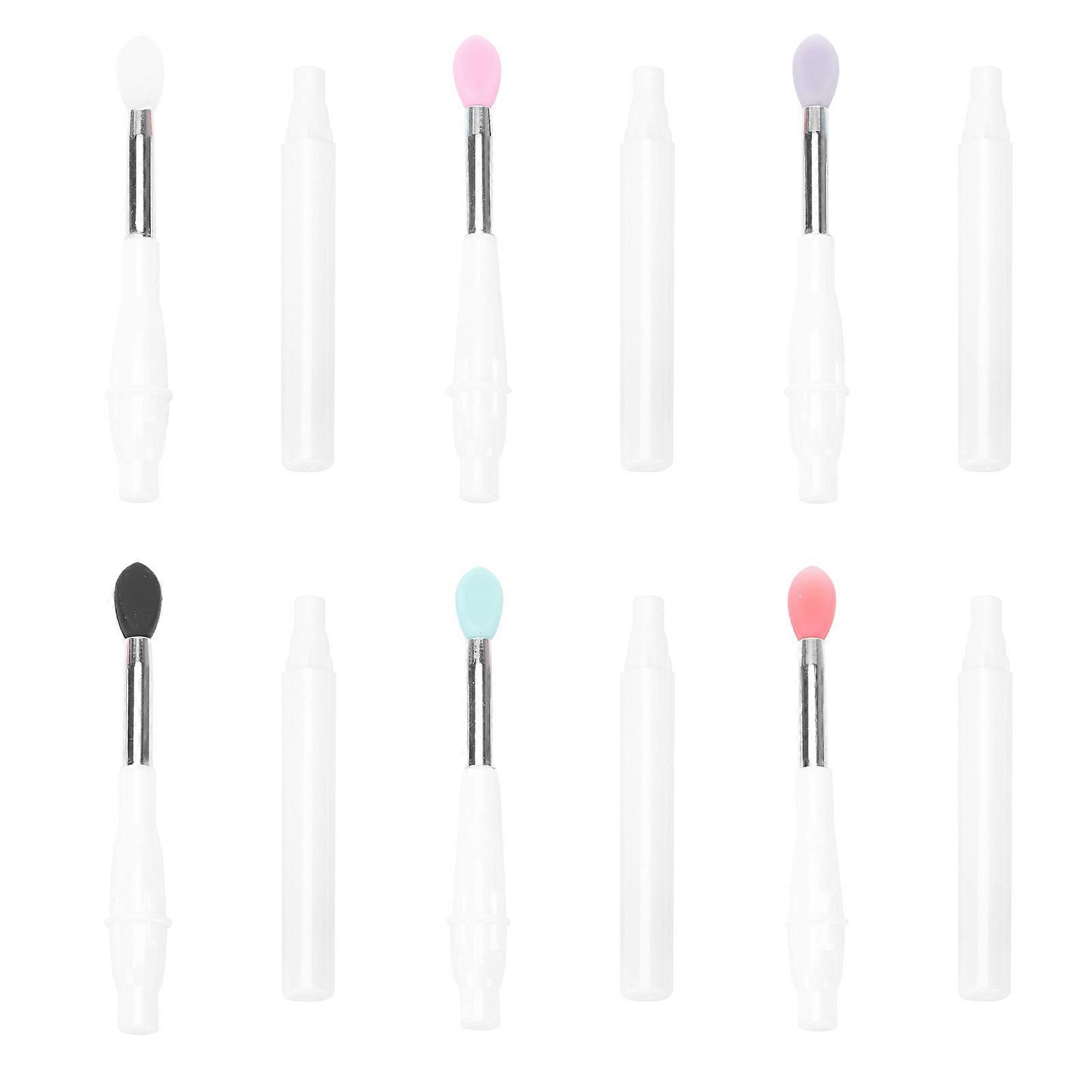 Silicone Lipstick Brush with Lid for Makeup Use 6Pcs Portable Set