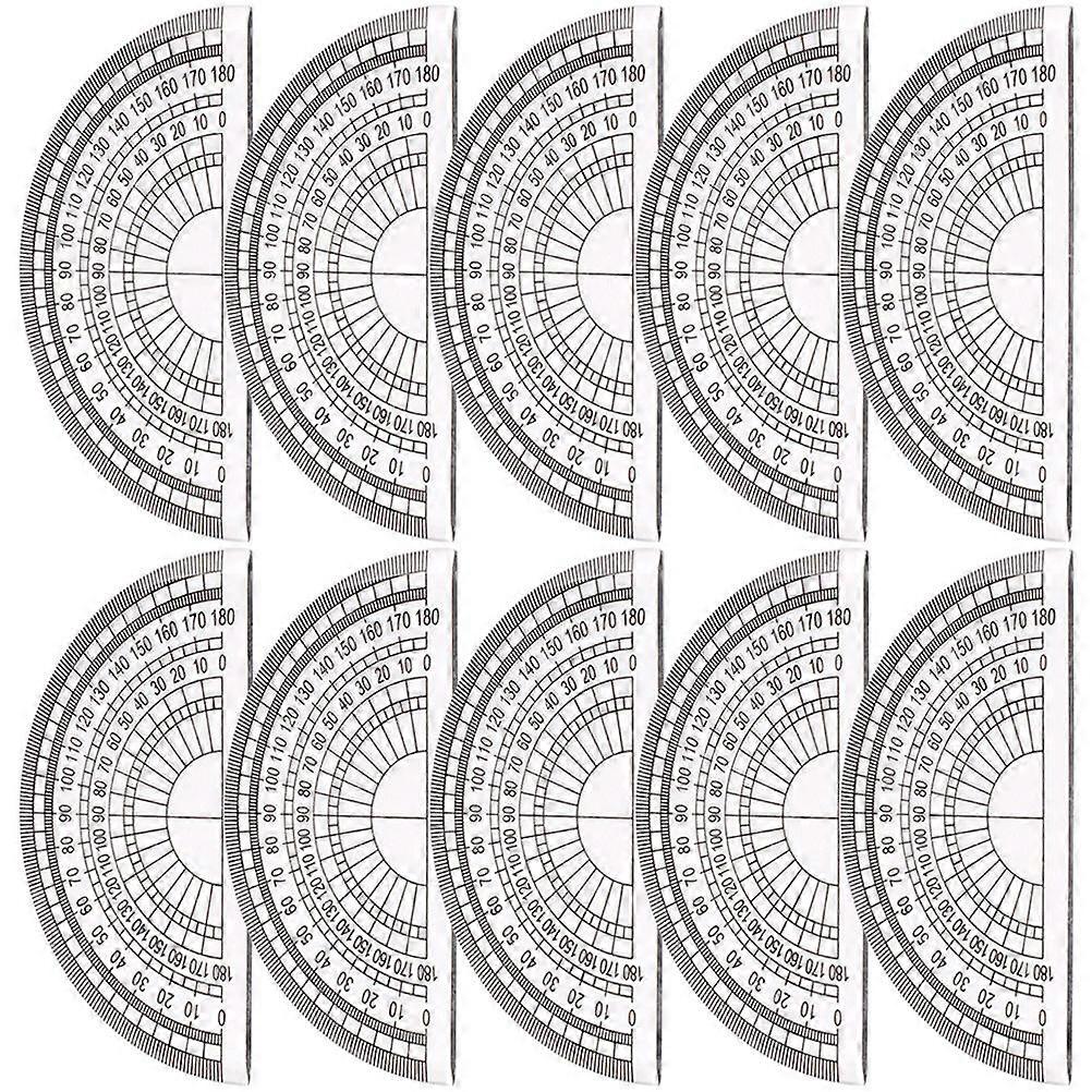 Plastic Protractor for Measuring 10Pcs Math Protractors Transparent Tools