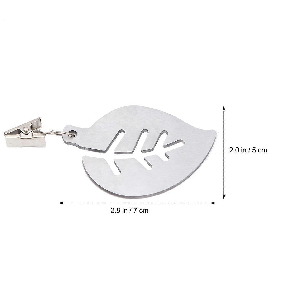 Table Skirt Clips for Dinner 4Pcs Stainless Steel Silver Leaf Design