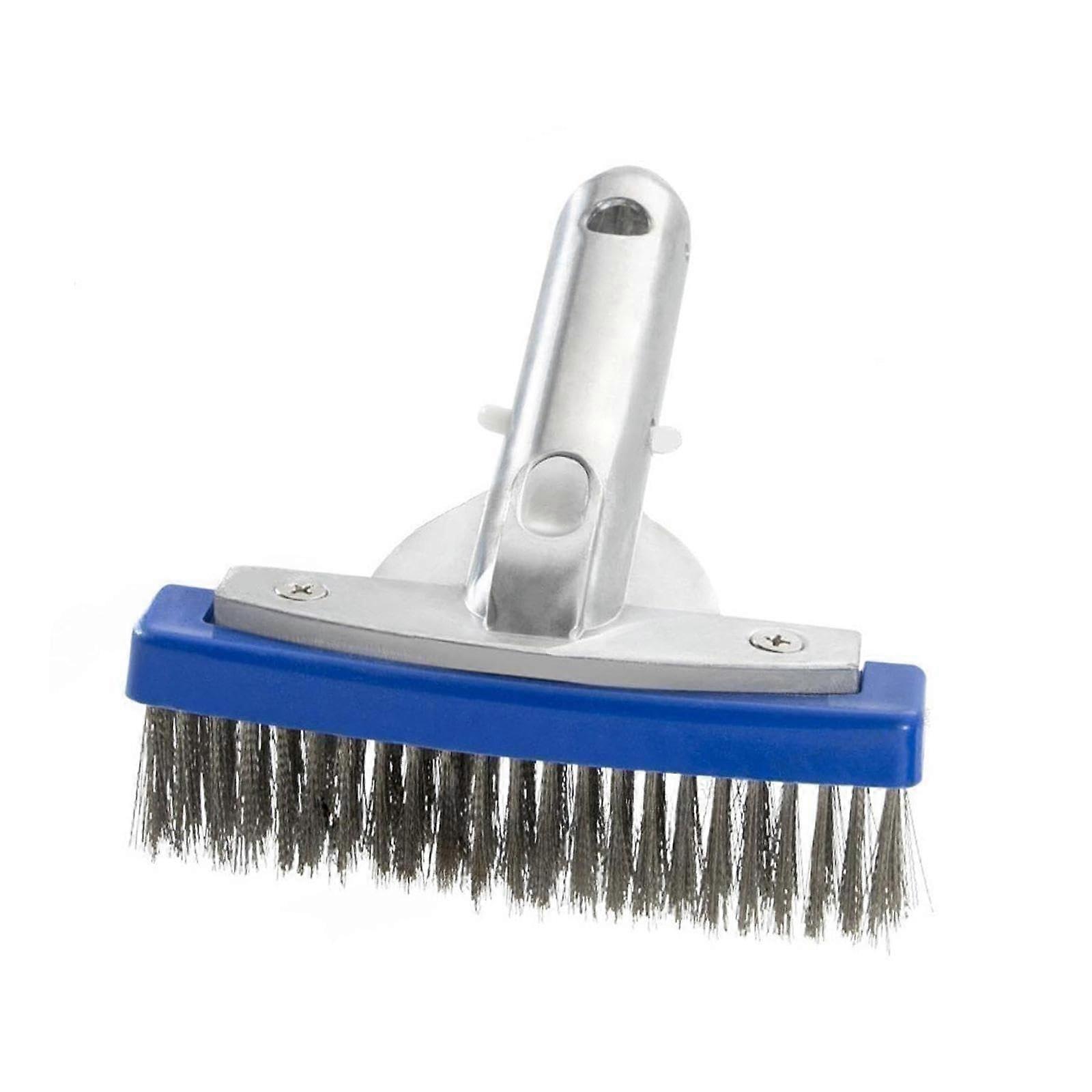 5 Inch Wire Bristle Pool Brush with Aluminum Handle for Efficient Algae and Versatile Surface Cleaning