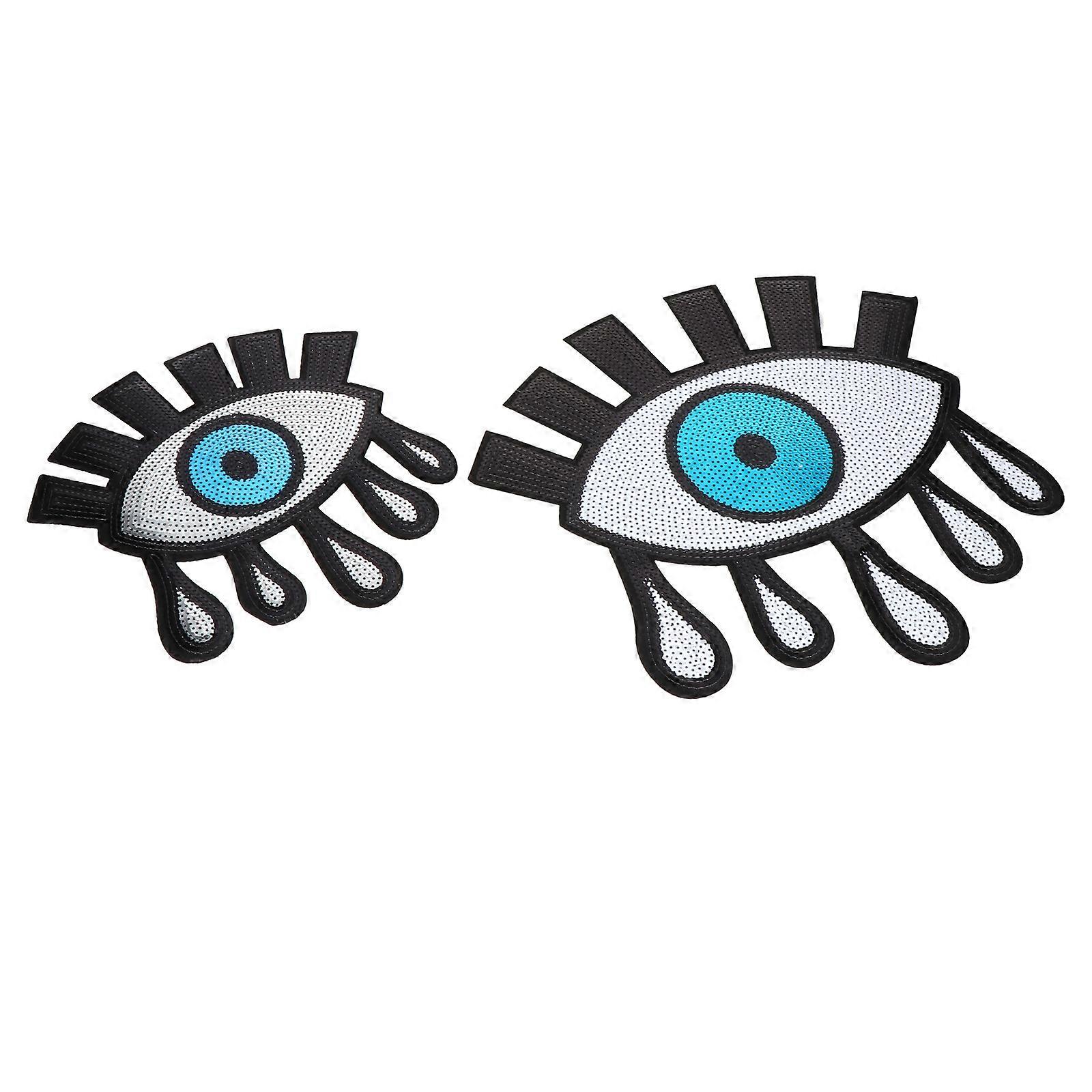 Sewing Patch Eye Design with Sequins for Clothing 16Pcs Set