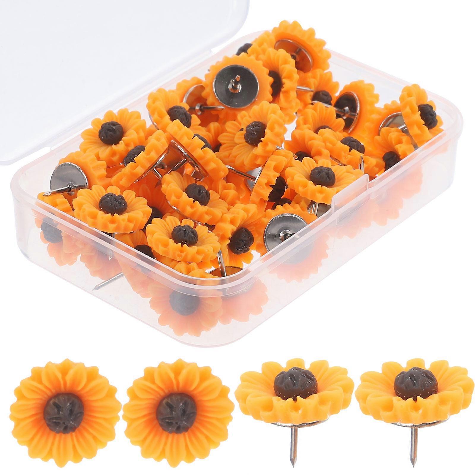 Decorative Push Pins Sunflower Design for Office Use 150Pcs Set