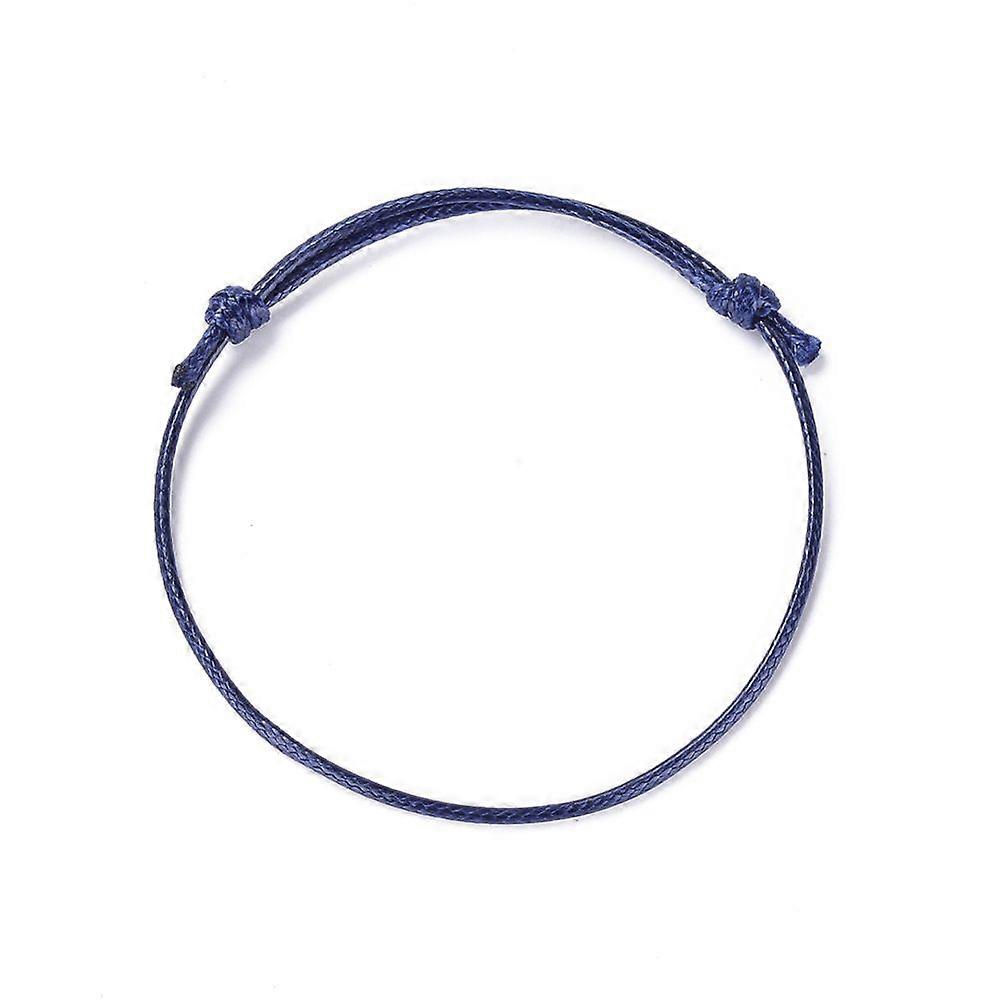 Korean Waxed Polyester Cord Bracelet Making Midnight Blue Adjustable Diameter: 40~70mm
