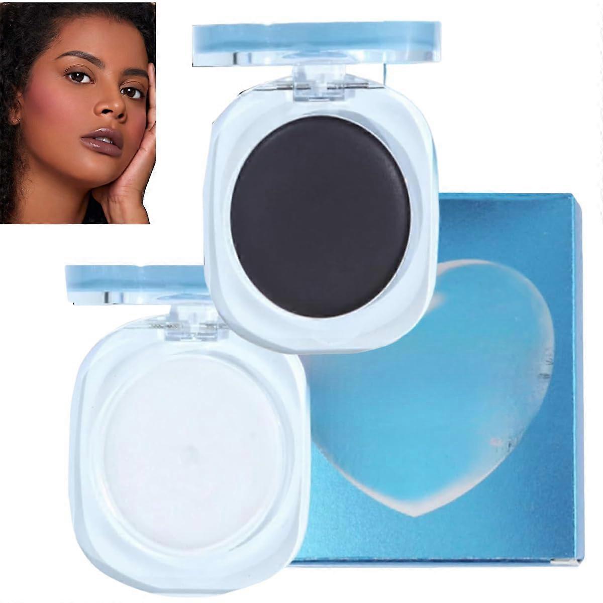Black and White Magic Color Changing Blush Set for Cheeks and Lips, Long Lasting Natural Coverage