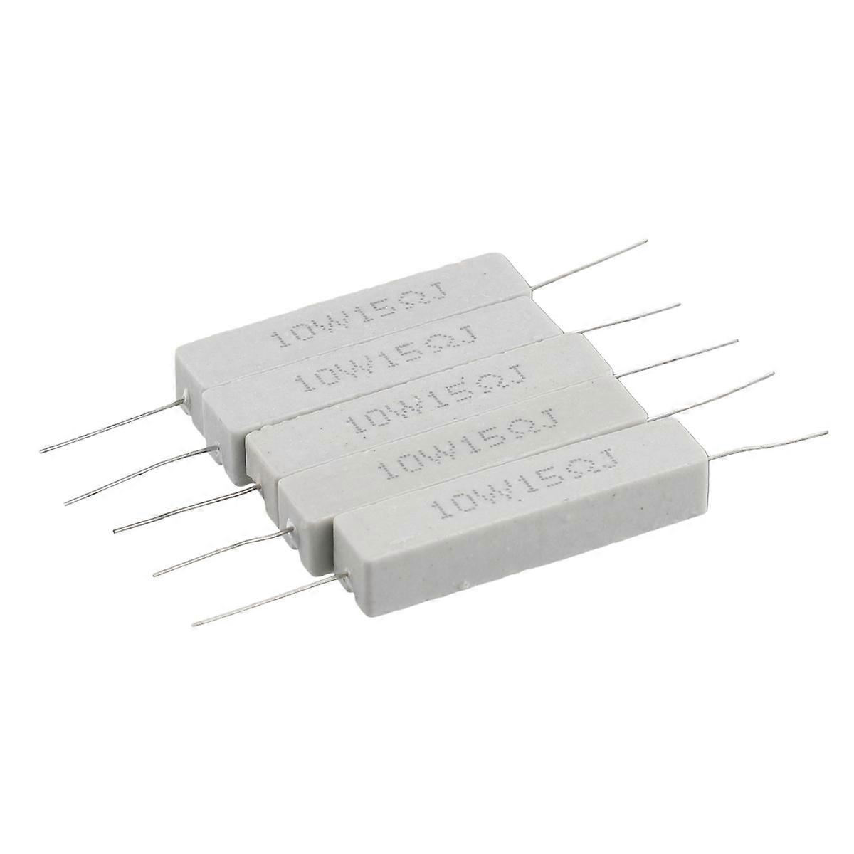 5 Pcs 10W Watt 15 ohm 5% Wirewound Ceramic Cement Resistor