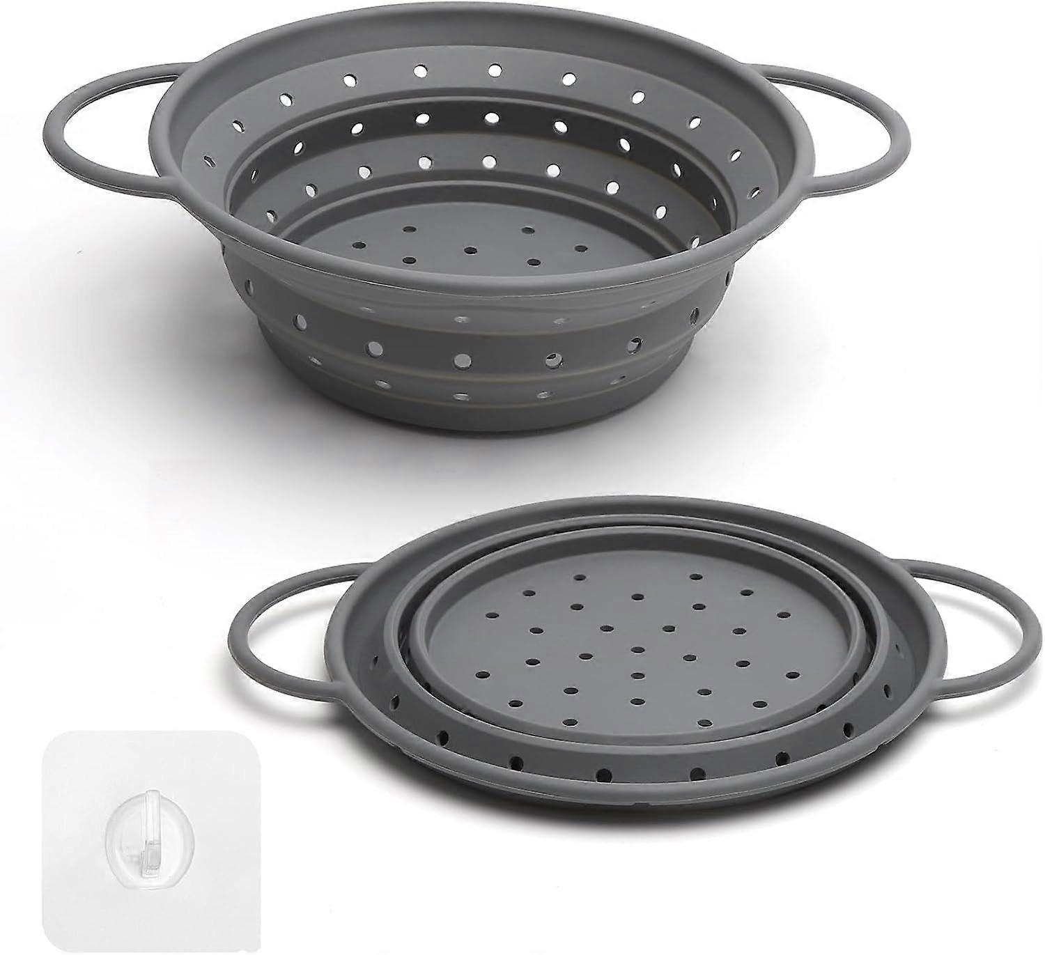 Collapsible Pasta Strainer, Space Saving, Foldable Drainer, Kitchen Colander, With Handles, Space Saving, Multifunctional, Ideal for Cooking and Drain