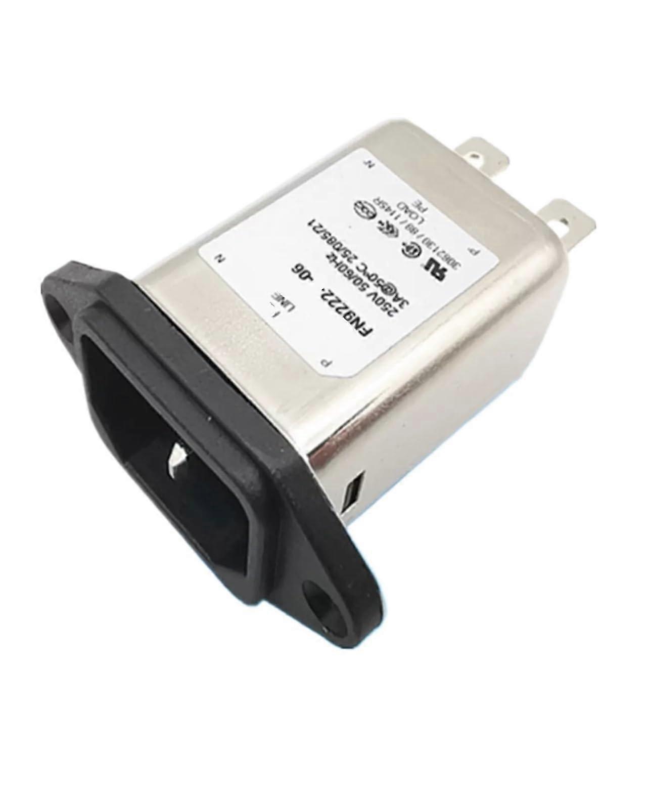 EMI Power Filter IEC Inlet Socket 3A FN9222306 for EMI Noise Reduction Panel Mount