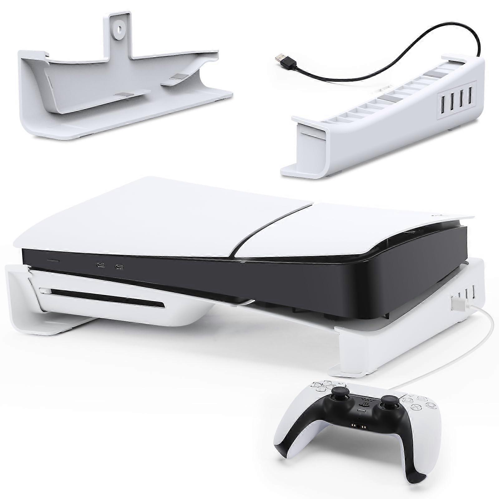 Horizontal Stand with USB Hub, Cooling Base for PS5 Slim Disc and Digital Edition Console