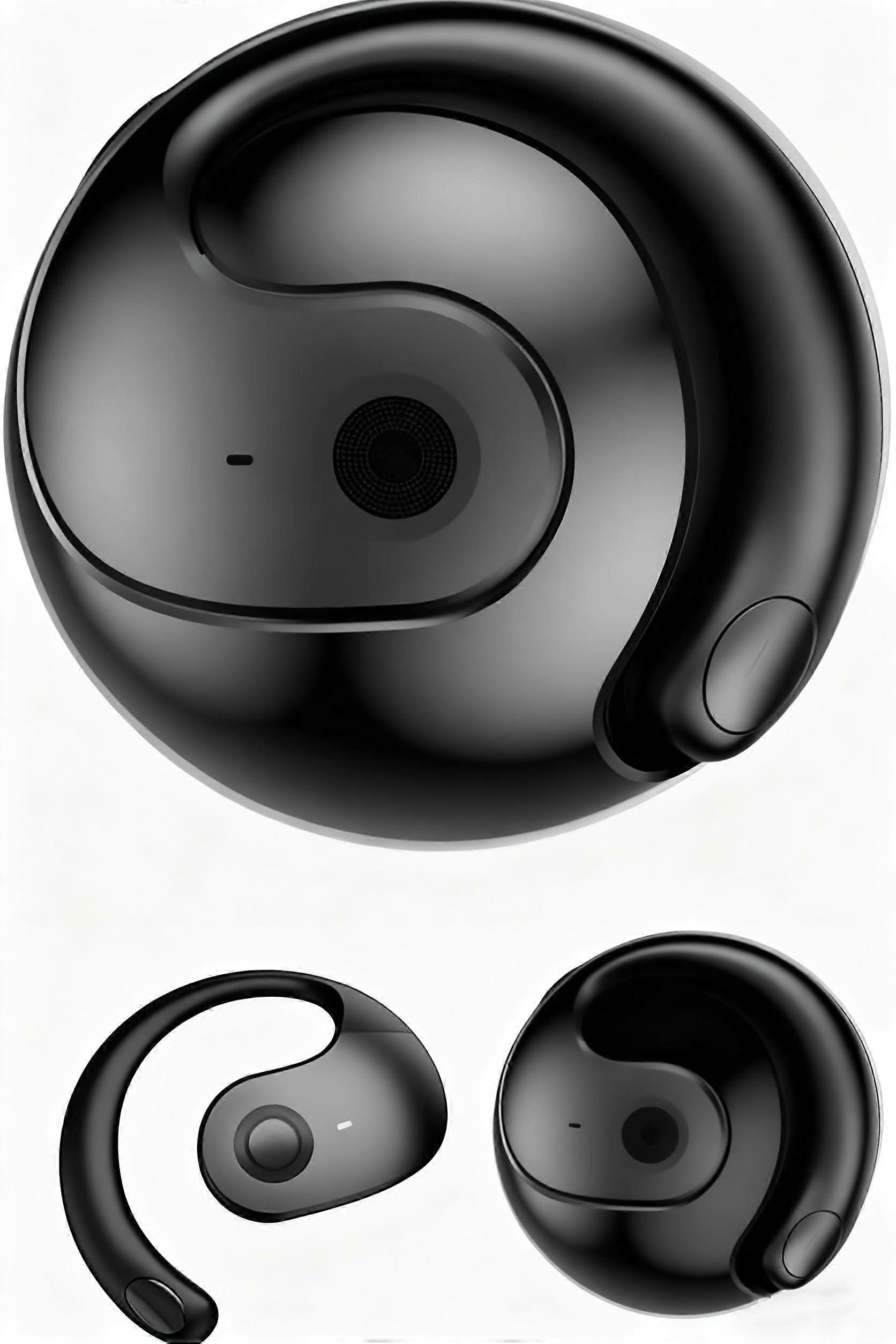 AI Translation Earbuds with RealTime 144 Languages, OpenEar Bluetooth Translator Headset Black