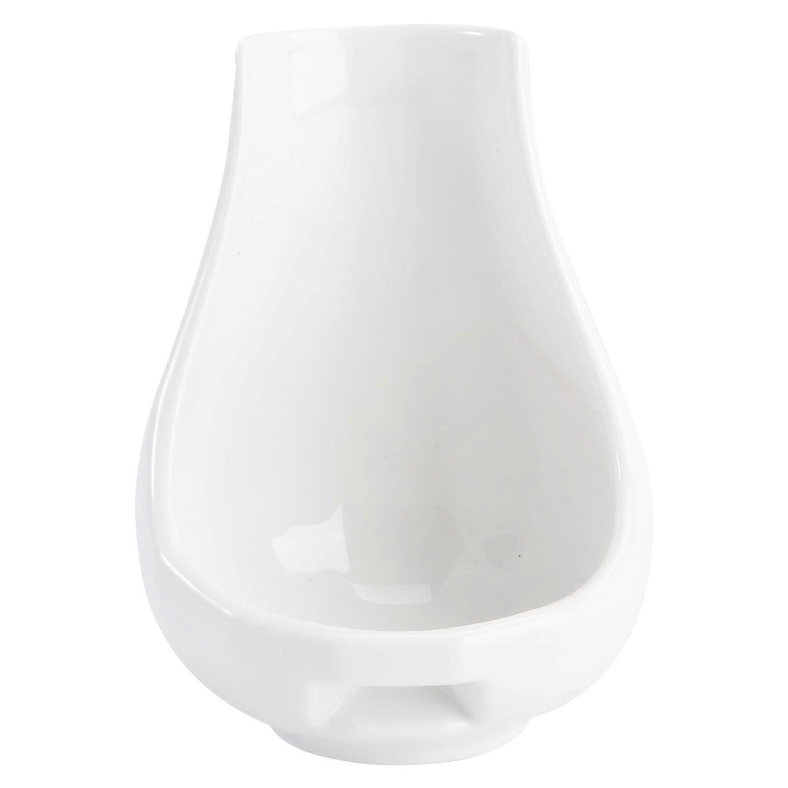 Ceramic Spoon Rest for Kitchen Counter White Utensil Holder with Smooth Edge Elegant Table Decor