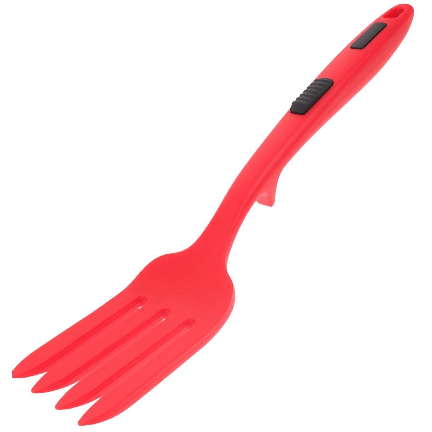Silicone Cooking Fork Heat Resistant Long Handle Pasta Serving Fork for Kitchen Spaghetti Salad