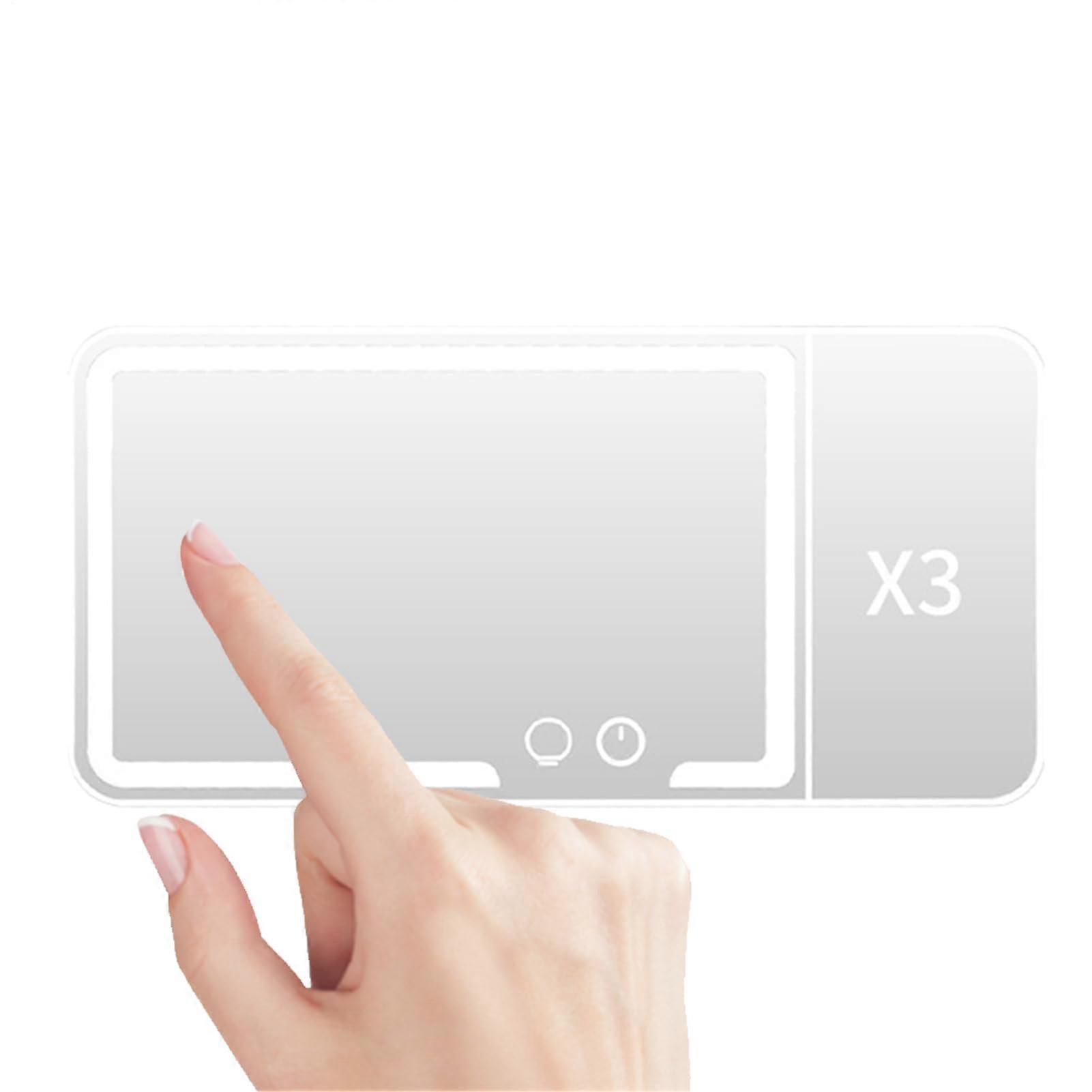 LED Car Sun Visor Vanity Mirror with Lights, 3X Magnification, USB Charging, 3 Lighting Modes