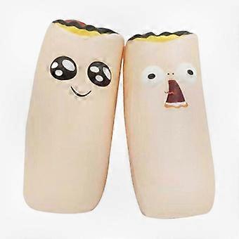 2Pcs Soft Throw Burrito Dolls - Cute Plush Toy Set for Children | Soft Fabric, Fun Expression Designs | Perfect Kids Party Favours & New Year Gift