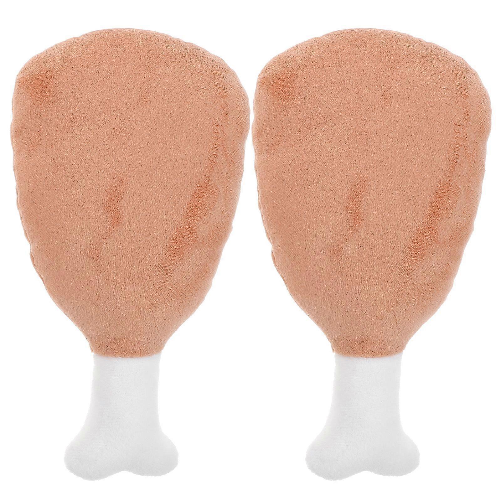 2 Pcs Creative Chicken Leg Shape Throw Pillow Creative Plush Doll Drumstick Pillow