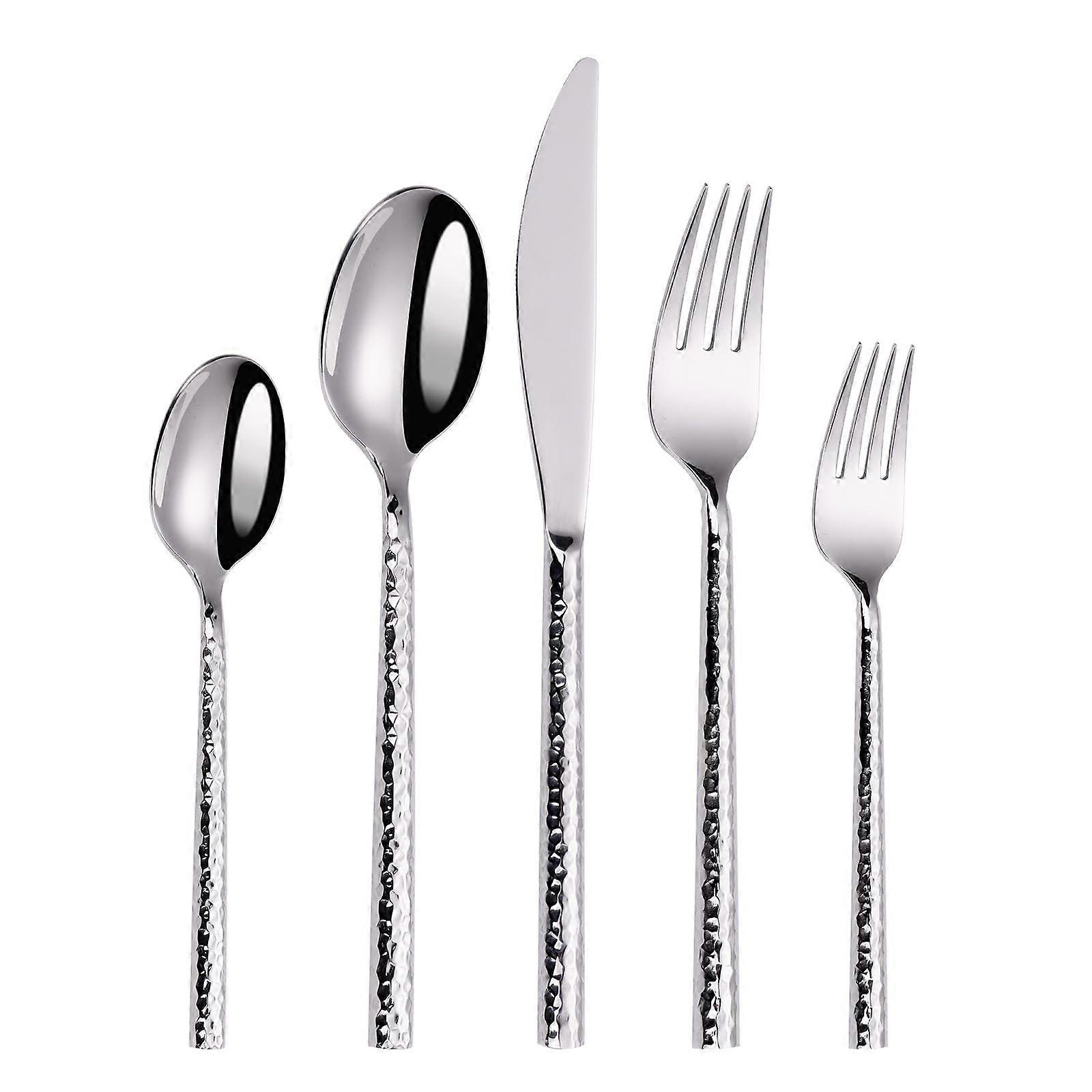 30Piece 304 Stainless Steel Silverware Set for 6, Mirror Polished Flatware with Comfortable Grip